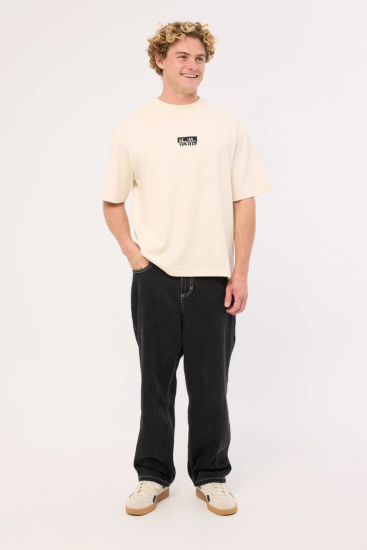 Thrills Cheap Thrills Embro Box Fit Oversize Short Tee Unbleached - Image 2