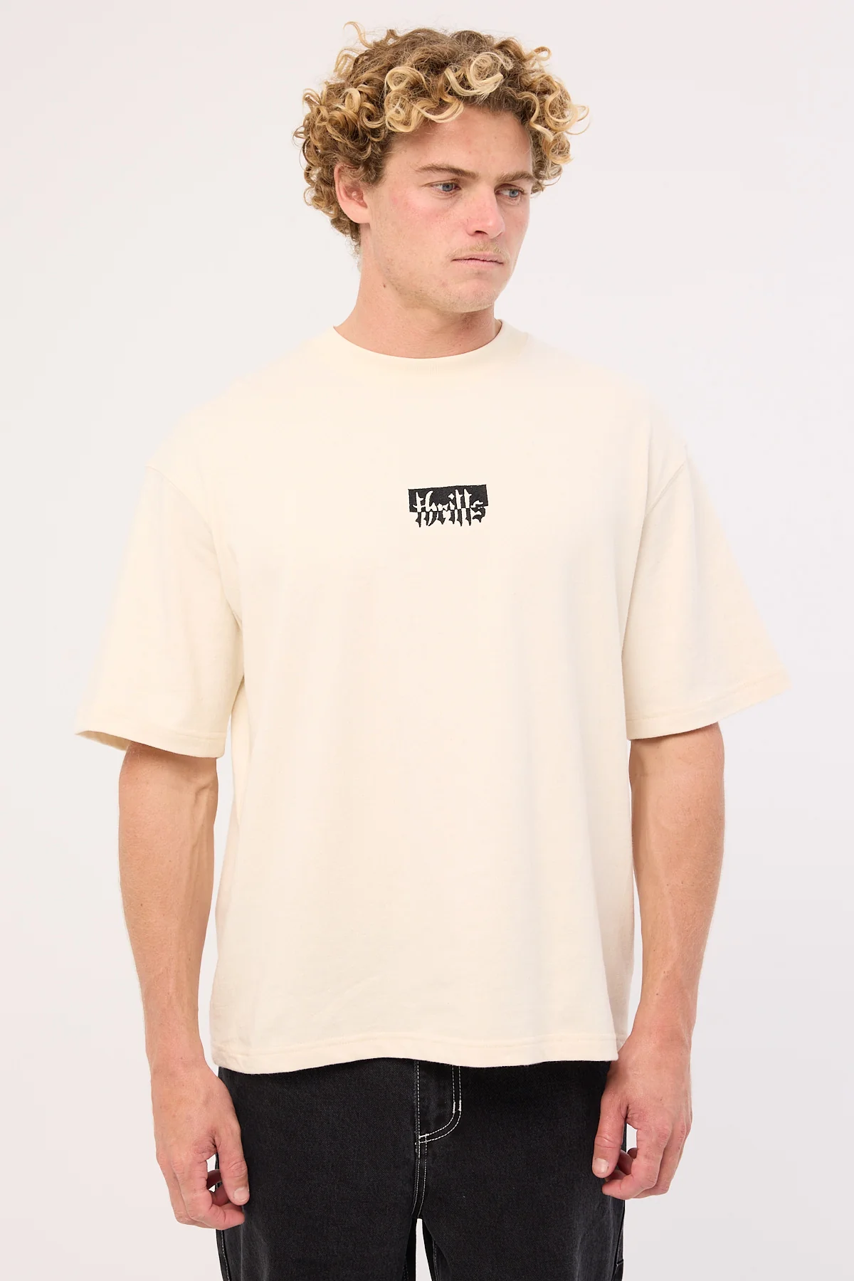 Thrills Cheap Thrills Embro Box Fit Oversize Short Tee Unbleached - Image 3