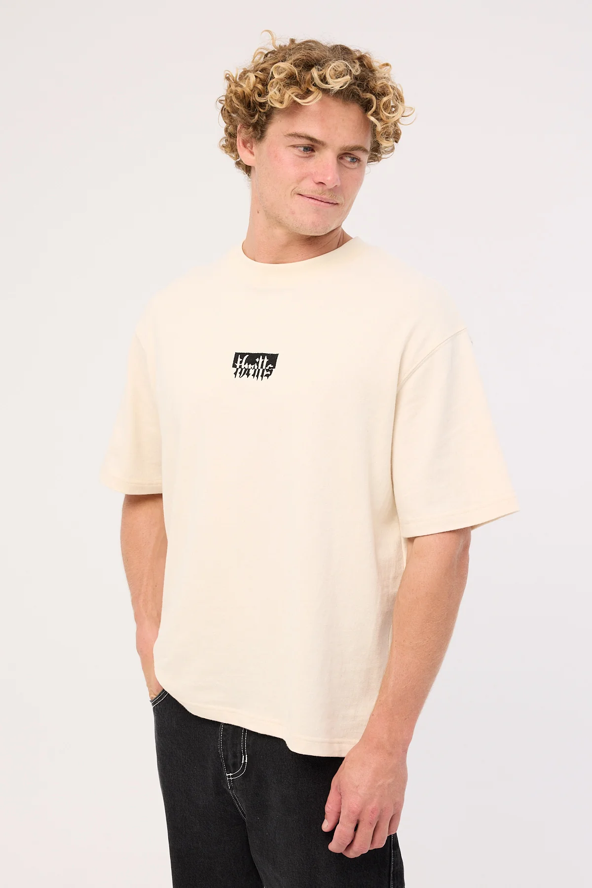 Thrills Cheap Thrills Embro Box Fit Oversize Short Tee Unbleached - Image 4