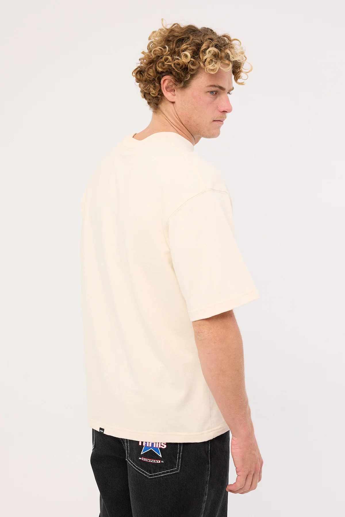 Thrills Cheap Thrills Embro Box Fit Oversize Short Tee Unbleached - Image 6