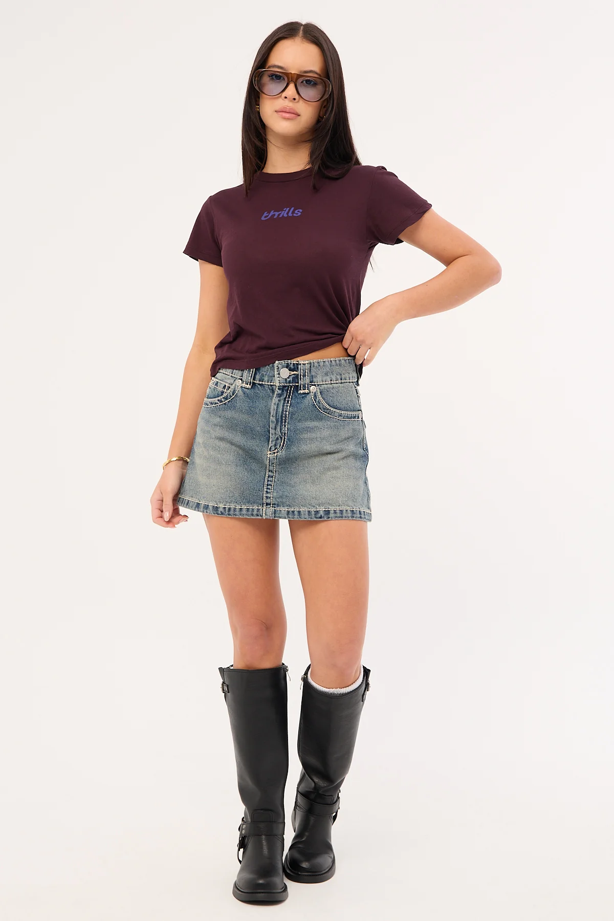 Thrills Cracked Boy Tee Deep Plum - Image 2