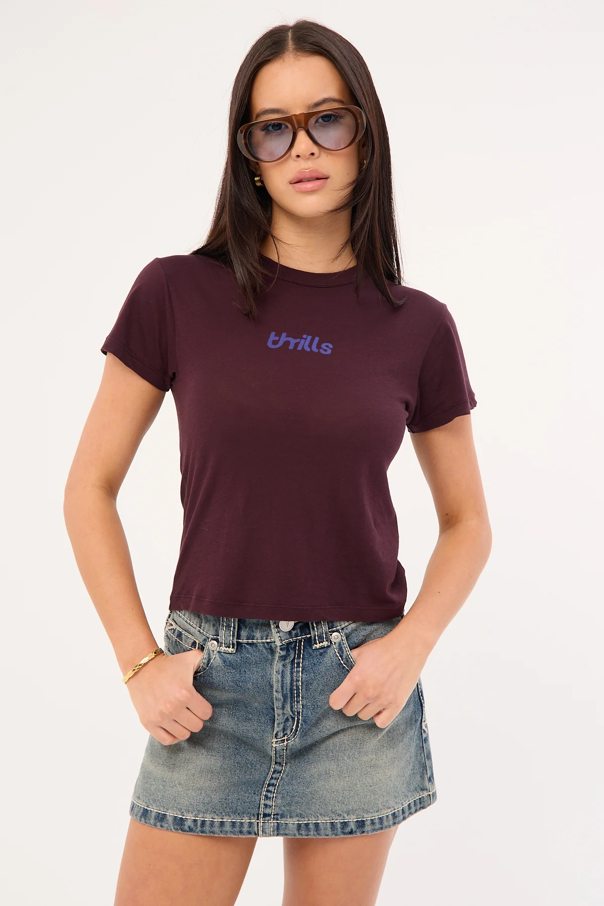 Thrills Cracked Boy Tee Deep Plum - Image 3