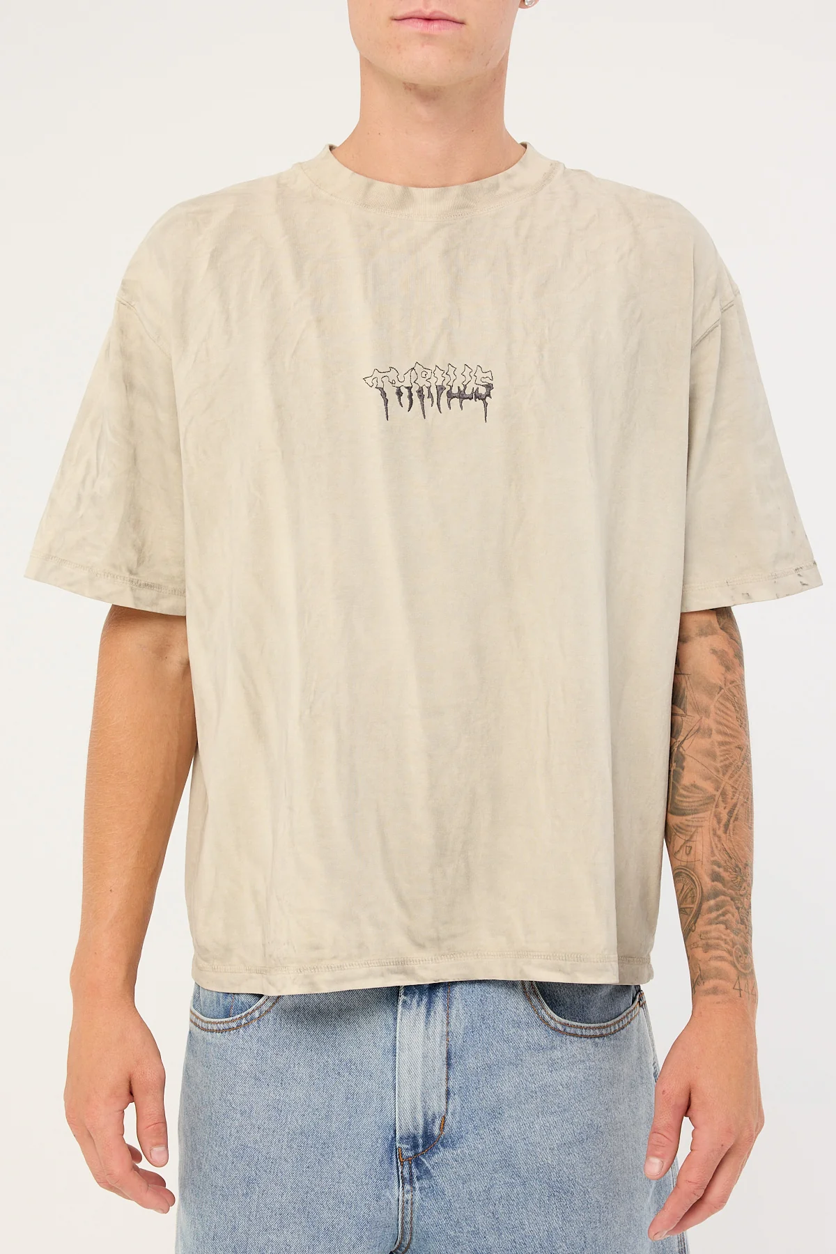 Thrills Cut And Shattered Box Oversize Tee Marble Heritage White - Image 6