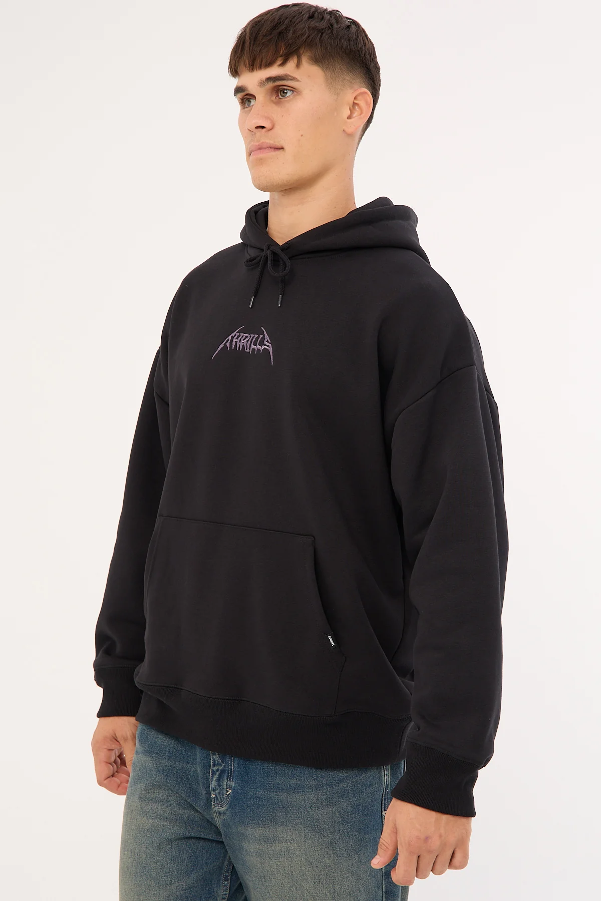 Thrills Do Not Limit Your Mind Slouch Pull On Hood Black - Image 3