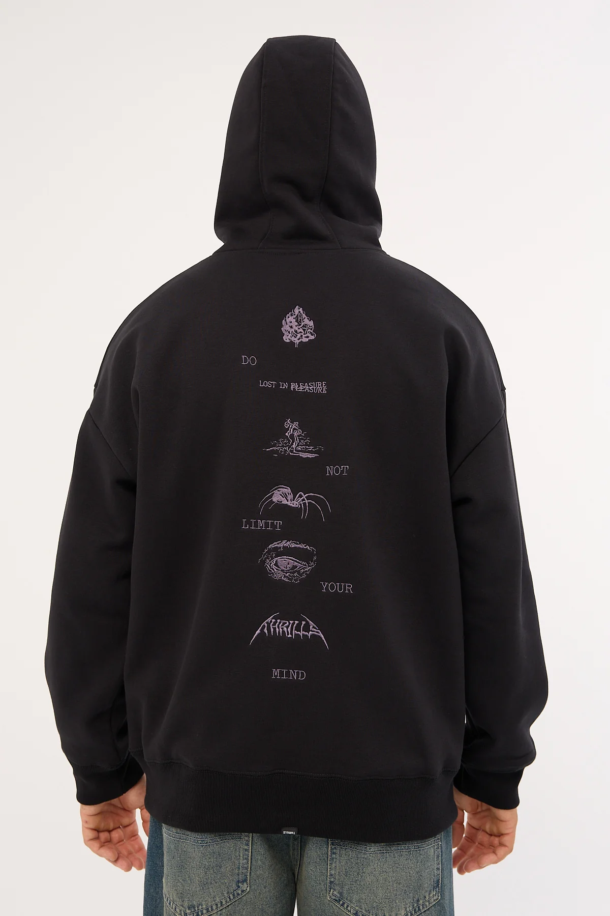 Thrills Do Not Limit Your Mind Slouch Pull On Hood Black - Image 6