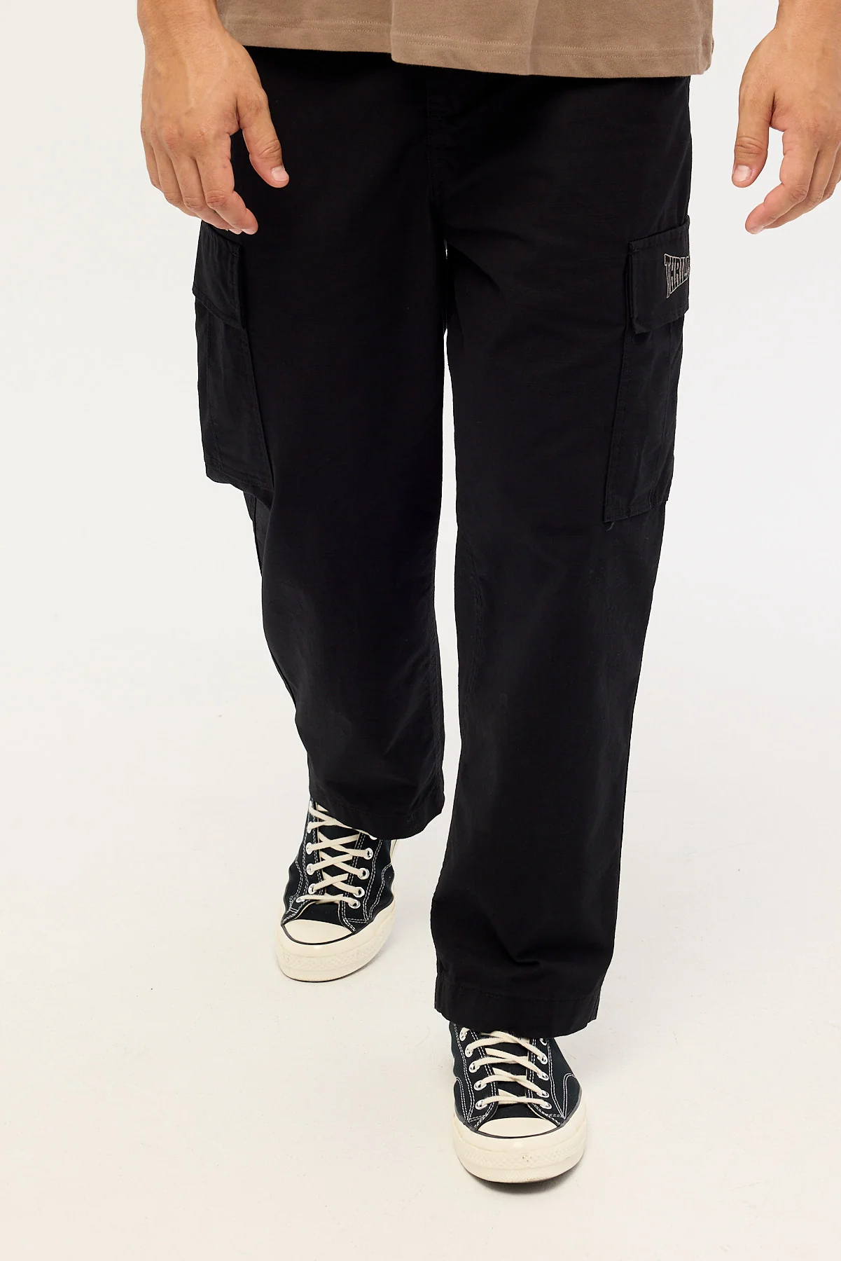 Thrills Double Down Big Slacker Elastic Cargo Pant Black - Image 2