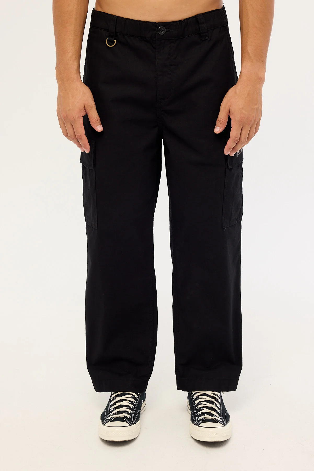 Thrills Double Down Big Slacker Elastic Cargo Pant Black - Image 6