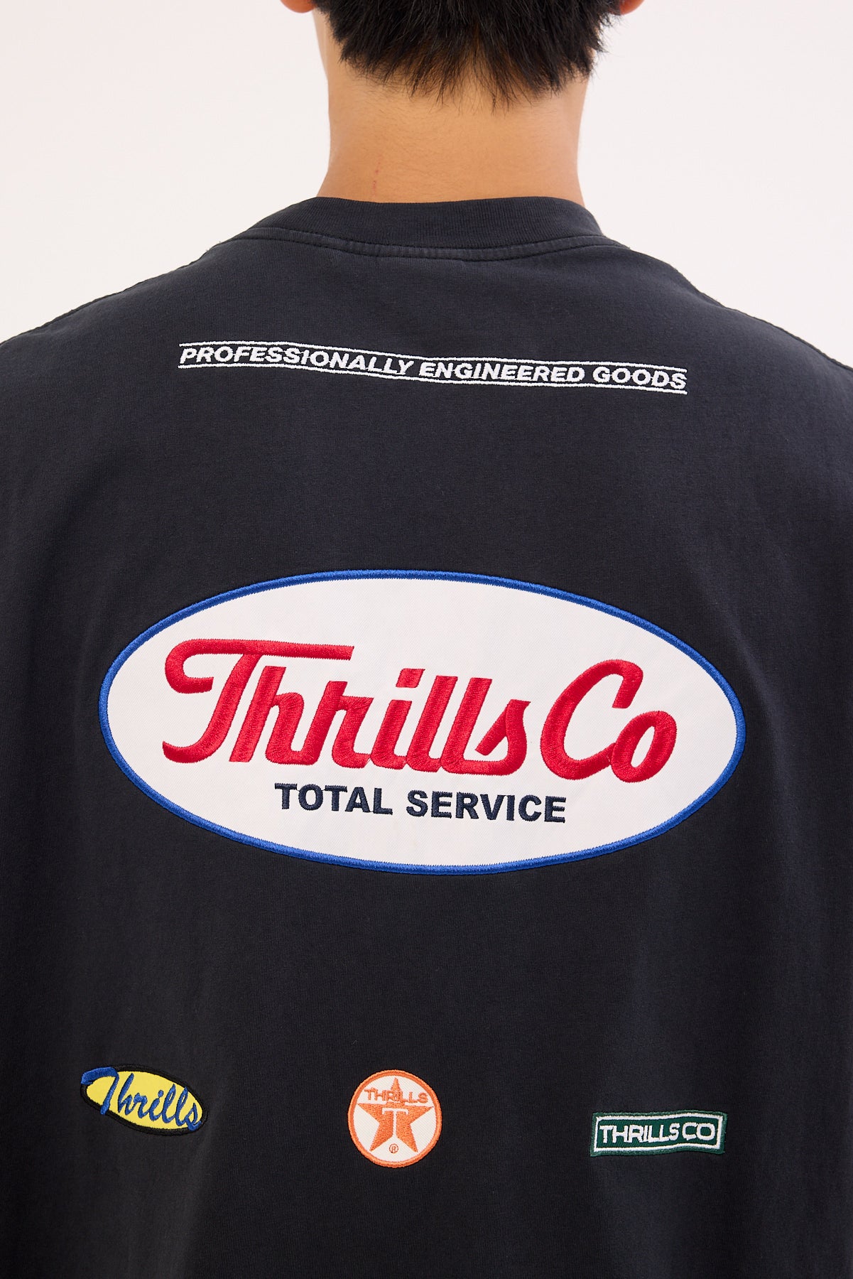 Thrills Double Time Box Fit Oversize Cropped Muscle Tee Twighlight Black - Image 6
