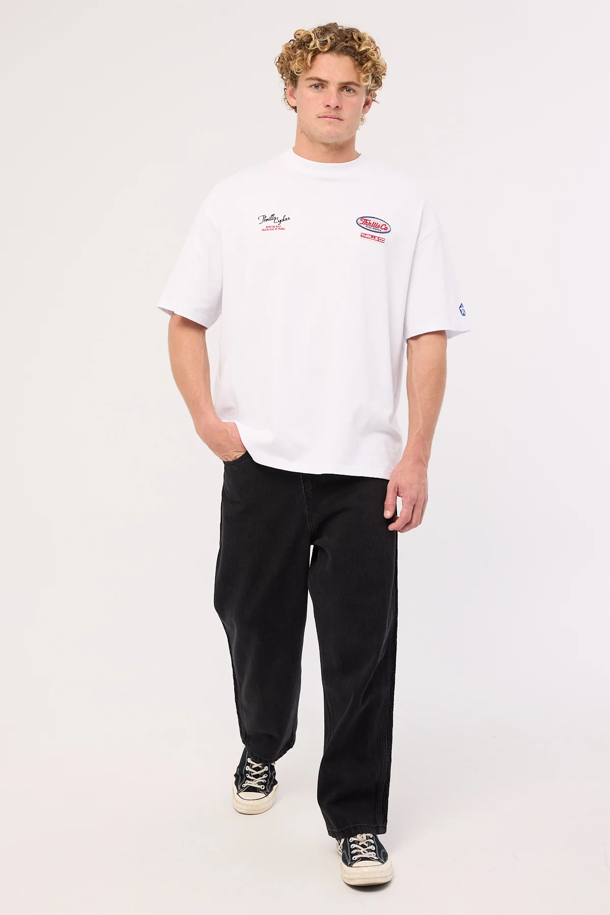 Thrills Double Time Box Fit Oversize Tee White - Image 3