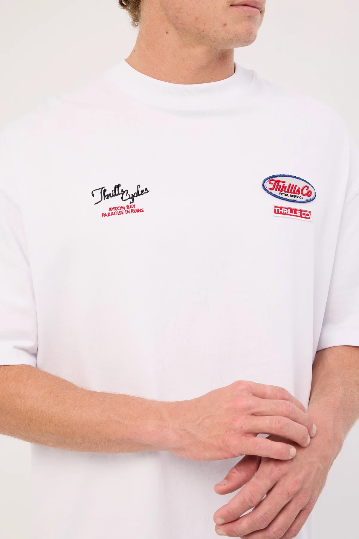 Thrills Double Time Box Fit Oversize Tee White - Image 4