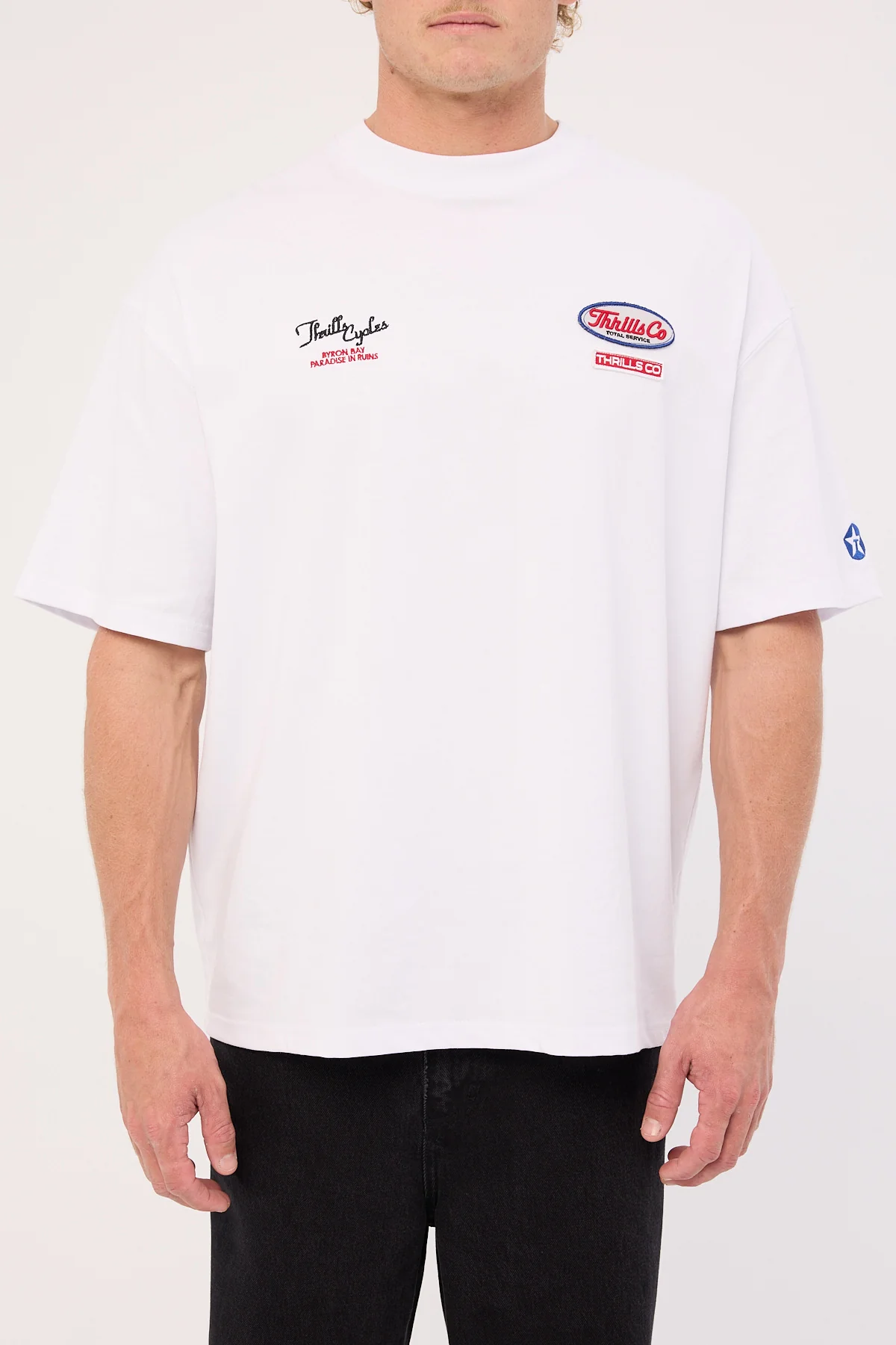 Thrills Double Time Box Fit Oversize Tee White - Image 6