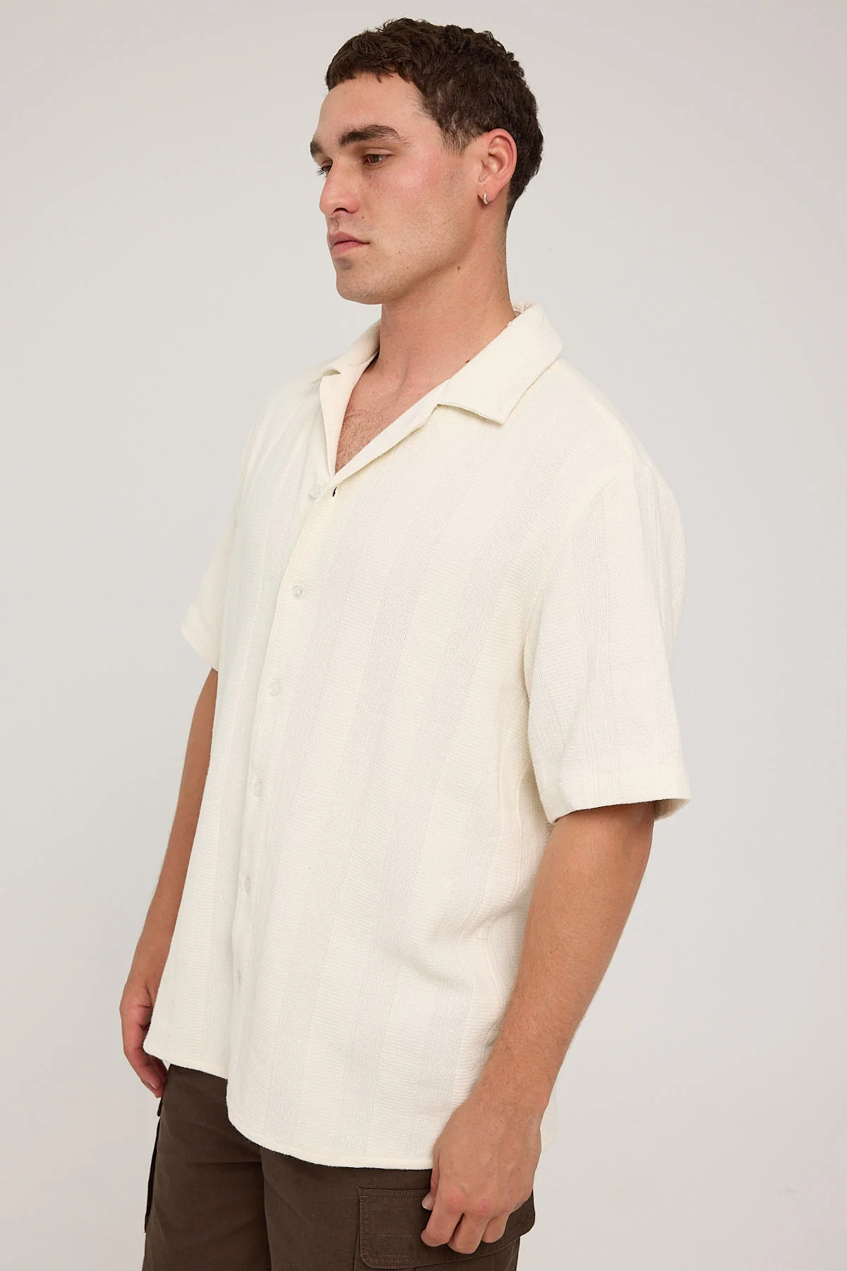 Thrills Evolution Bowling Shirt Dirty White - Image 3