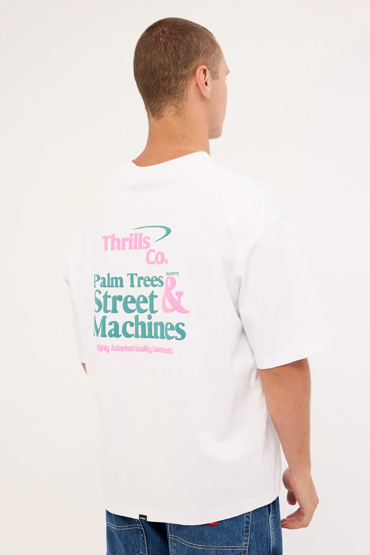 Thrills First Grade Services Box Fit Oversize Cropped Tee White - Image 6