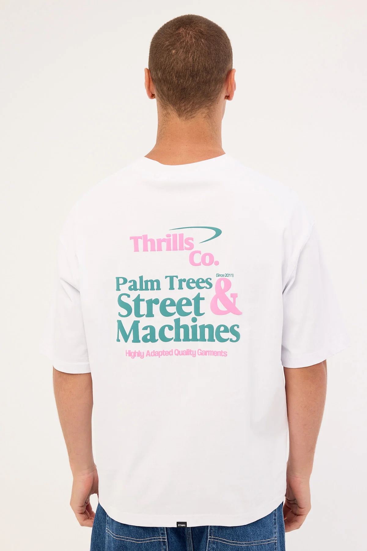 Thrills First Grade Services Box Fit Oversize Cropped Tee White - Image 7