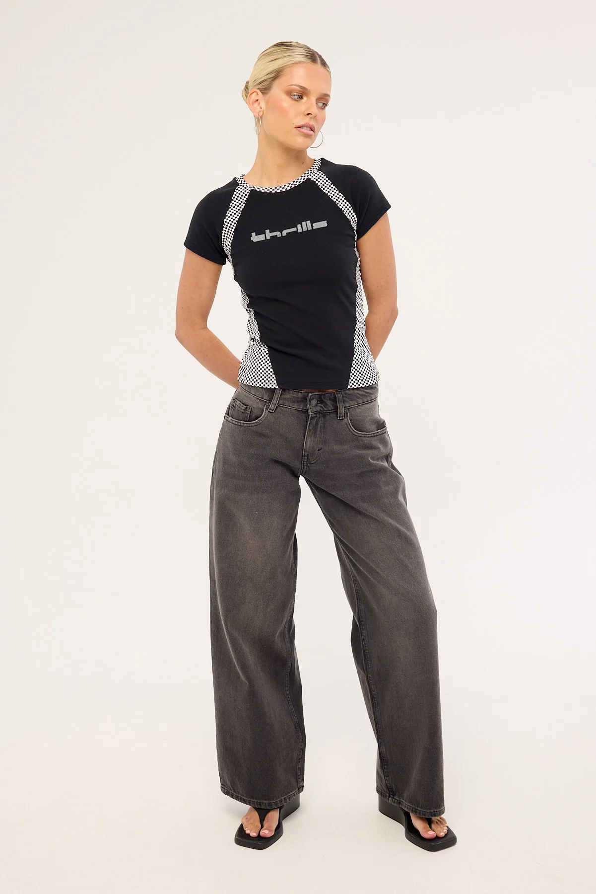 Thrills For The Win Raglan Club Tee Washed Black - Image 2