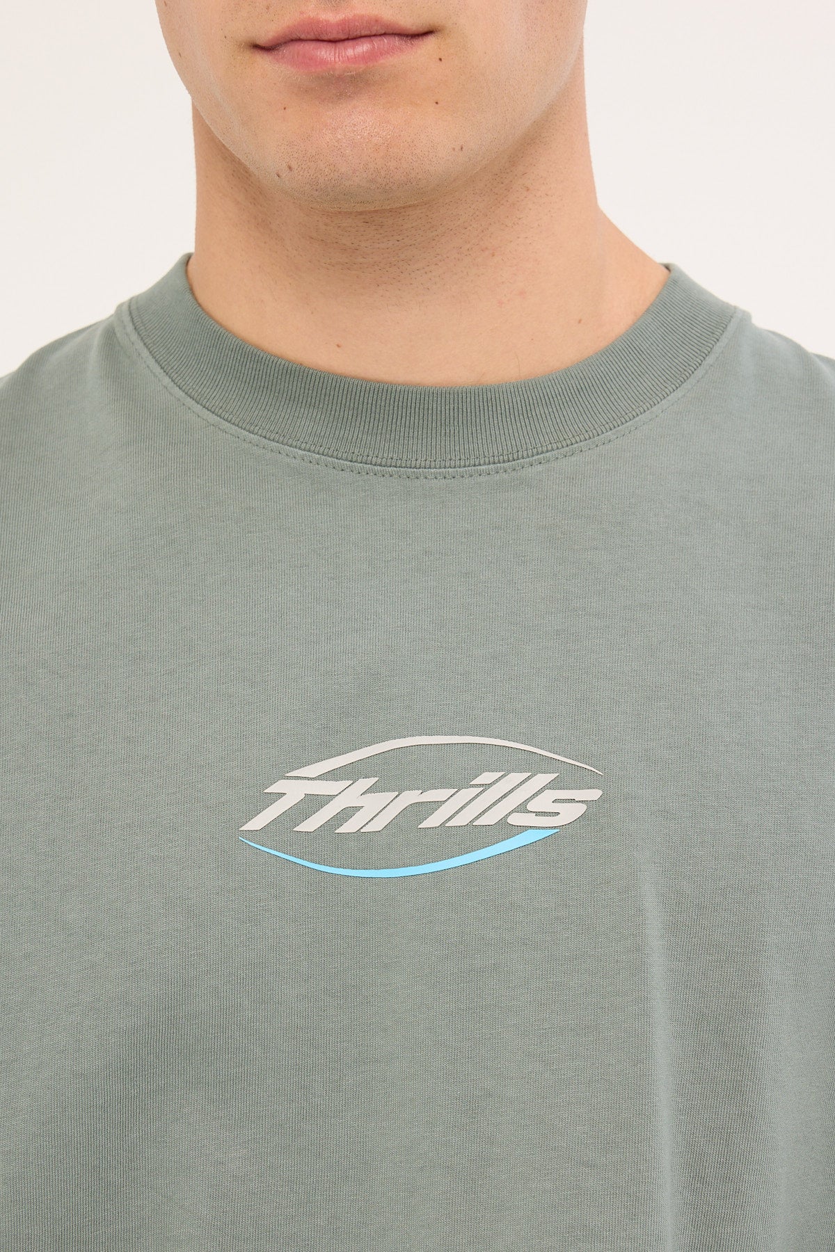 Thrills Fortune Favors Embro Box Fit Oversize Tee Scrubs Green - Image 4