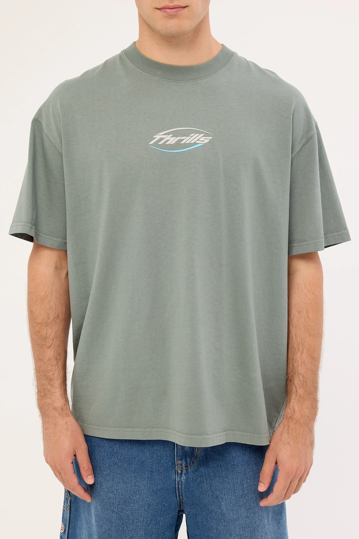 Thrills Fortune Favors Embro Box Fit Oversize Tee Scrubs Green - Image 7