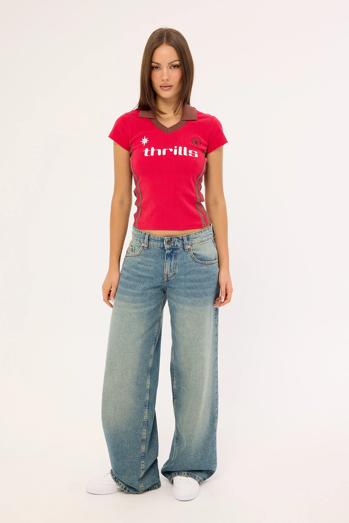 Thrills Hot Shot Polo Club Tee Cherry - Image 2
