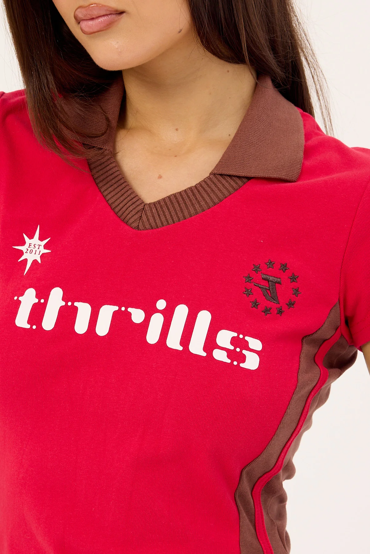 Thrills Hot Shot Polo Club Tee Cherry - Image 5