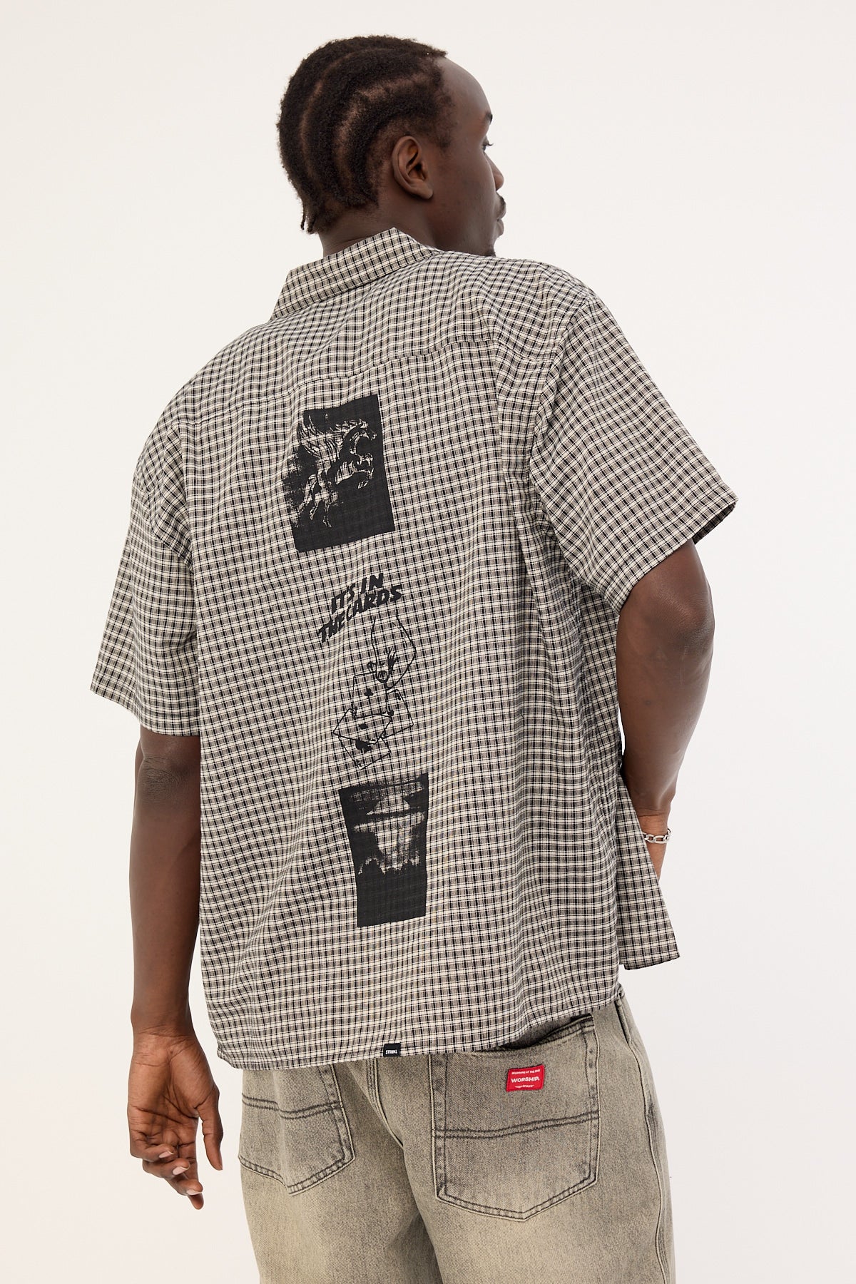 Thrills It's In The Cards Short Sleeve Cropped Shirt Black - Image 2