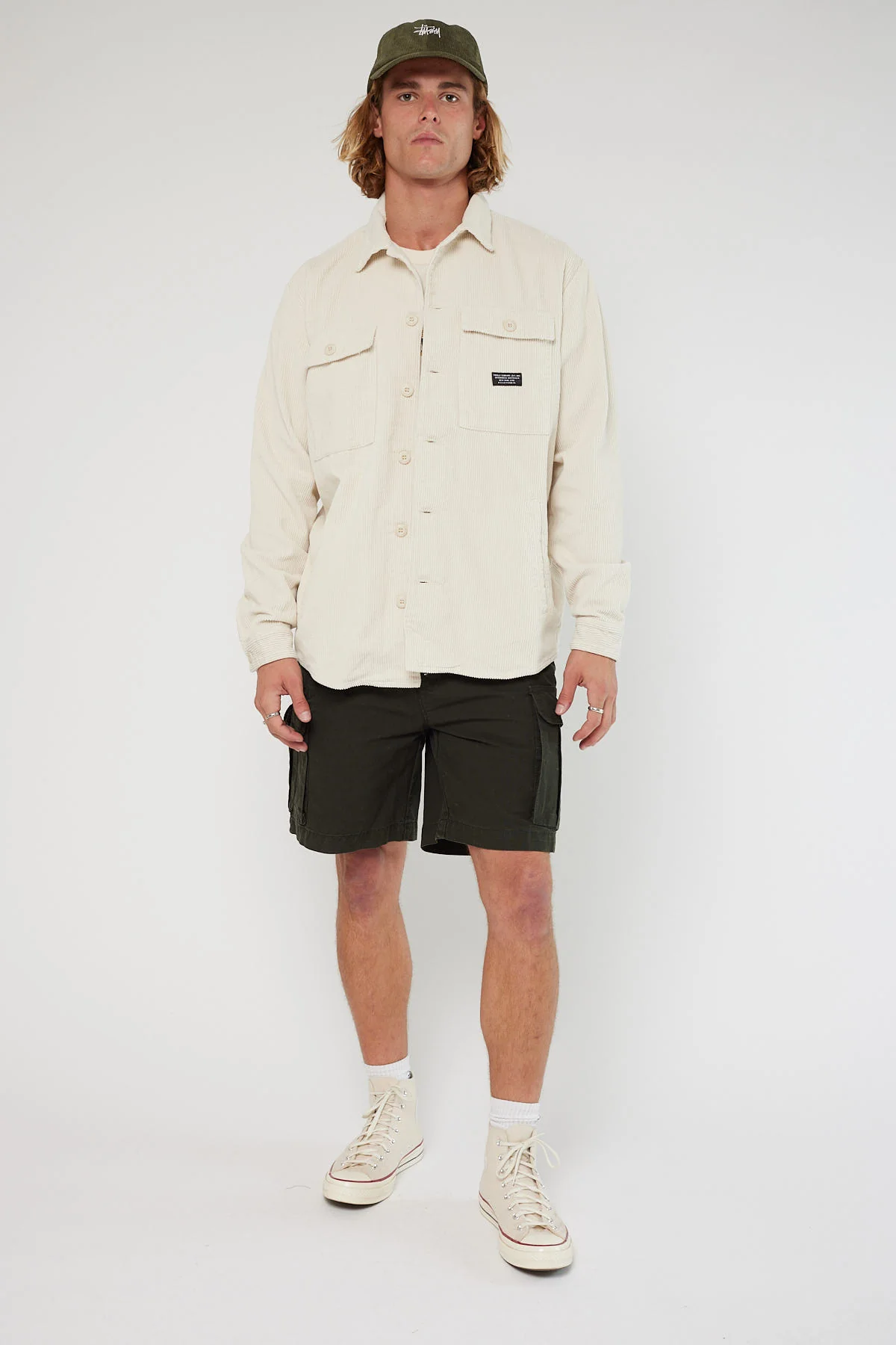 Thrills Labour Cord Overshirt Bone - Image 2