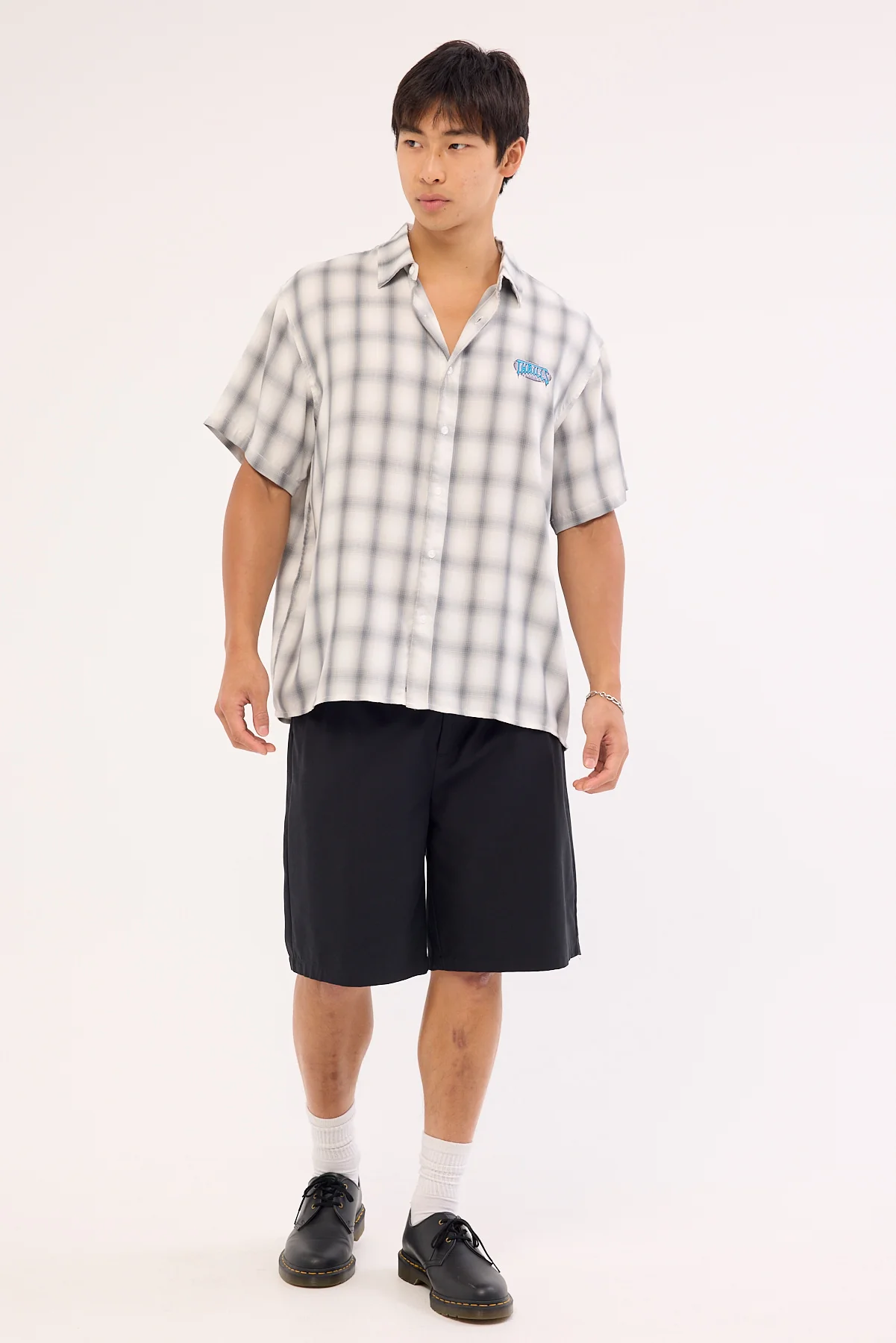 Thrills Lair Cropped Short Sleeve Shirt White - Image 2