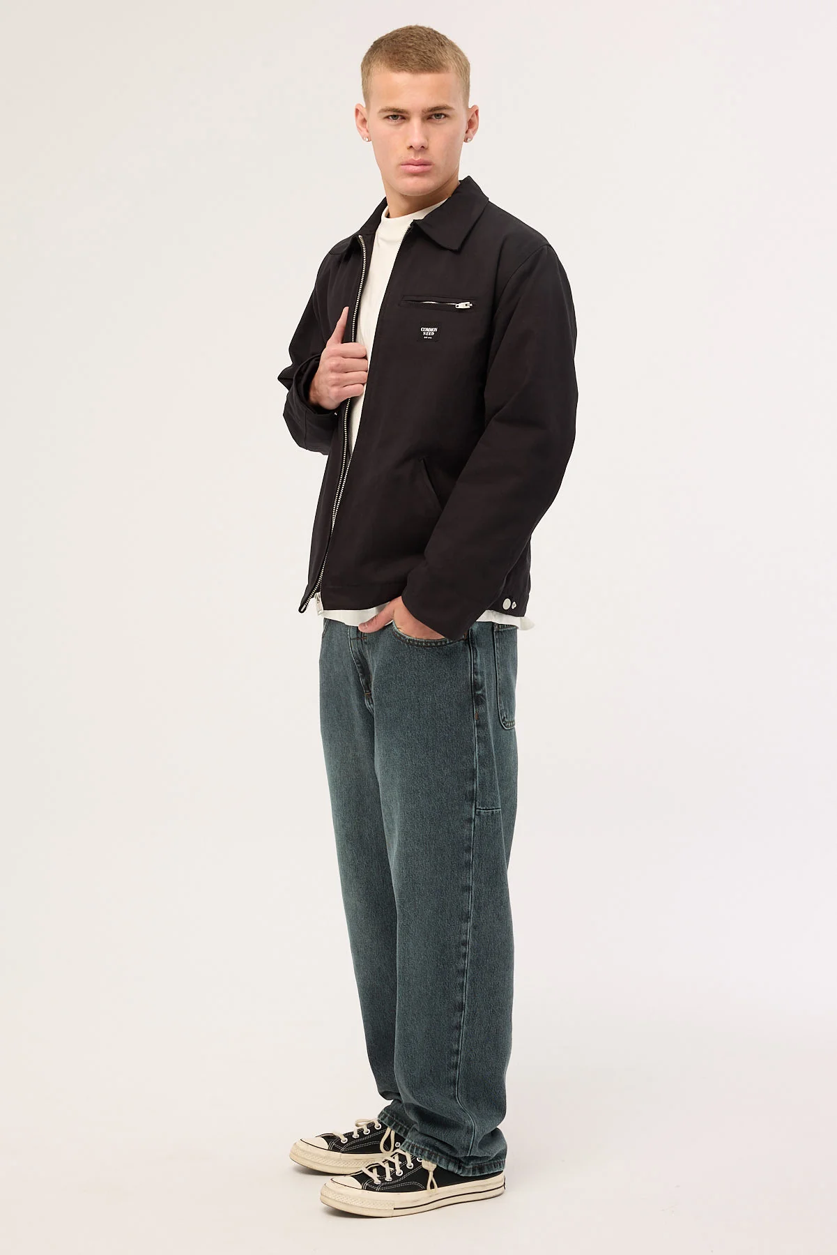 Thrills Lifted Big Slacker Denim Jean Metal Blue - Image 4