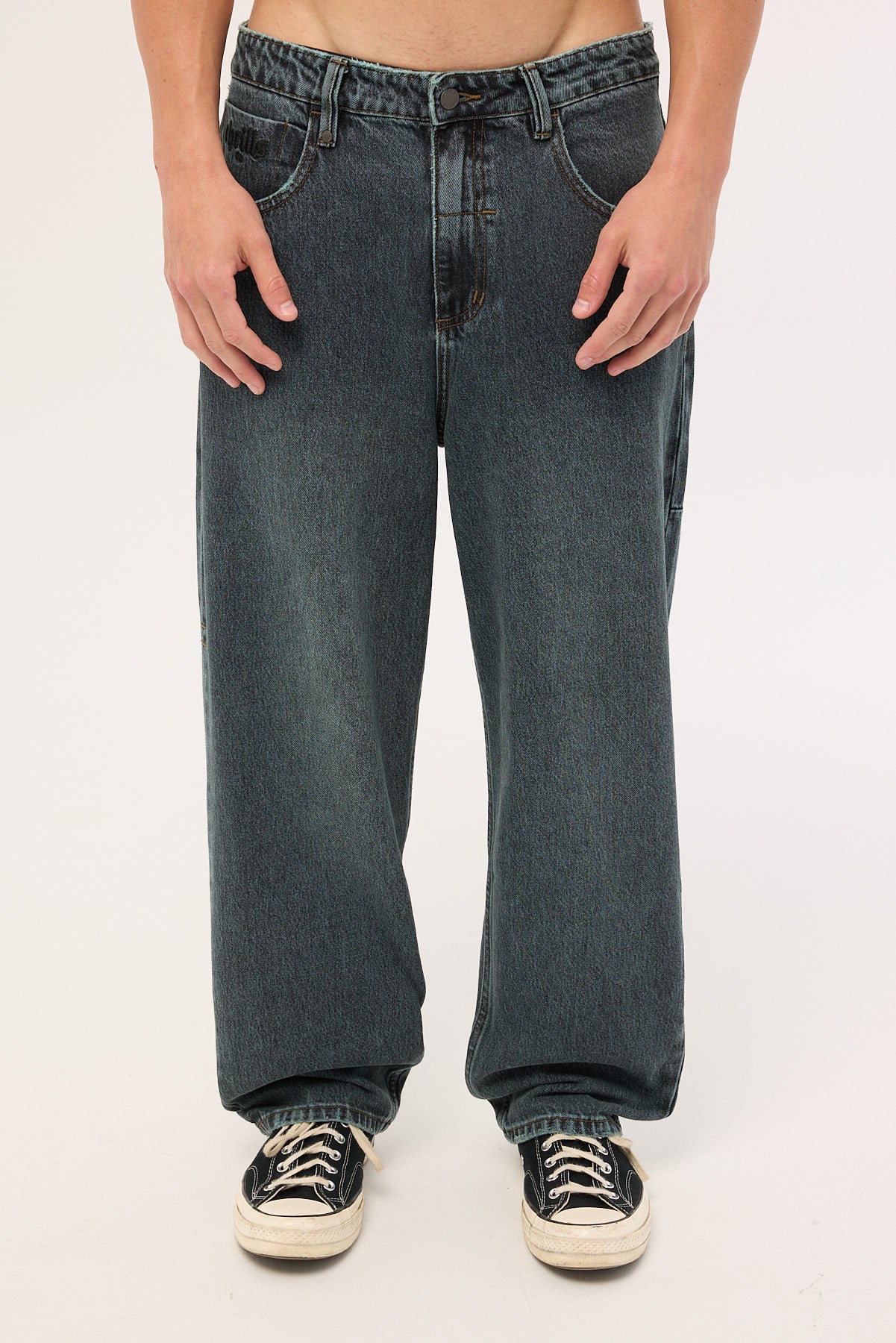 Thrills Lifted Big Slacker Denim Jean Metal Blue - Image 8