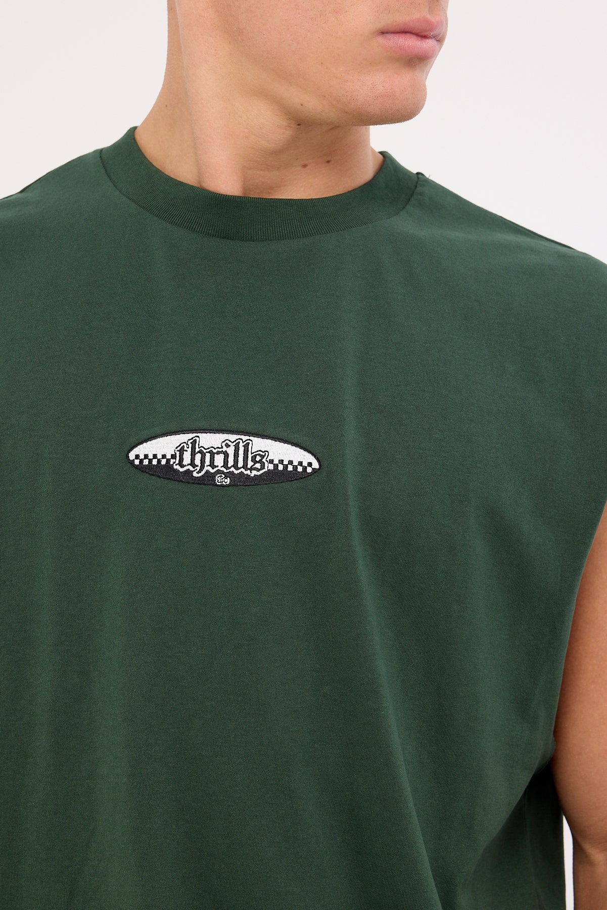 Thrills Lifted Embro Merch Fit Muscle Tee Sycamore - Image 4