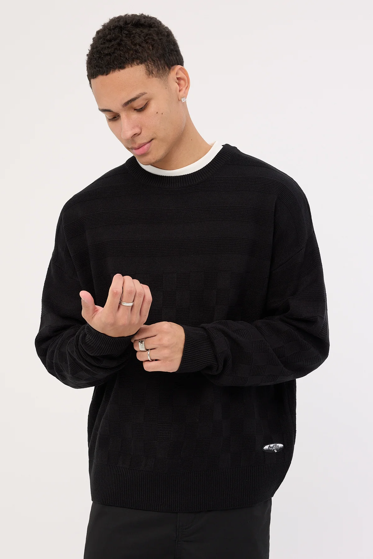 Thrills Lifted Spirits Crew Knit Black