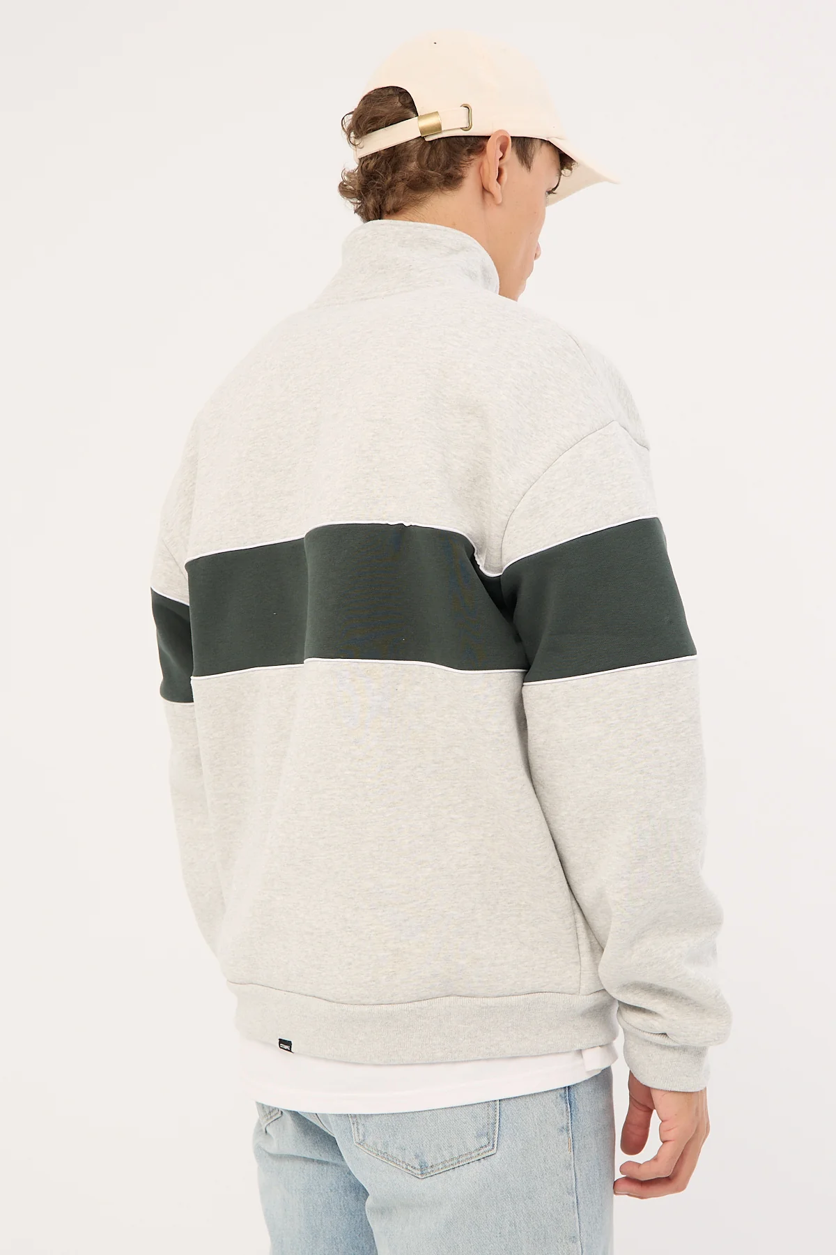 Thrills Lifted Spirits Quarter Zip Fleece Snow Marle - Image 5