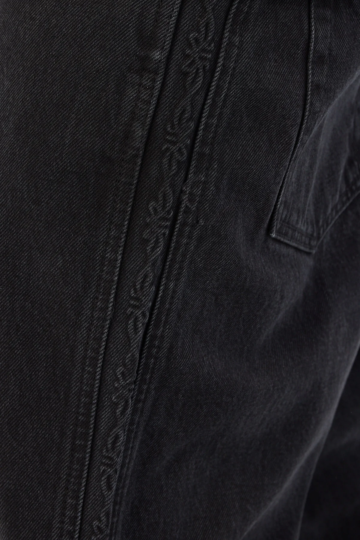 Thrills Lighten Up Big Slacker Cropped Denim Jean Aged Black - Image 7