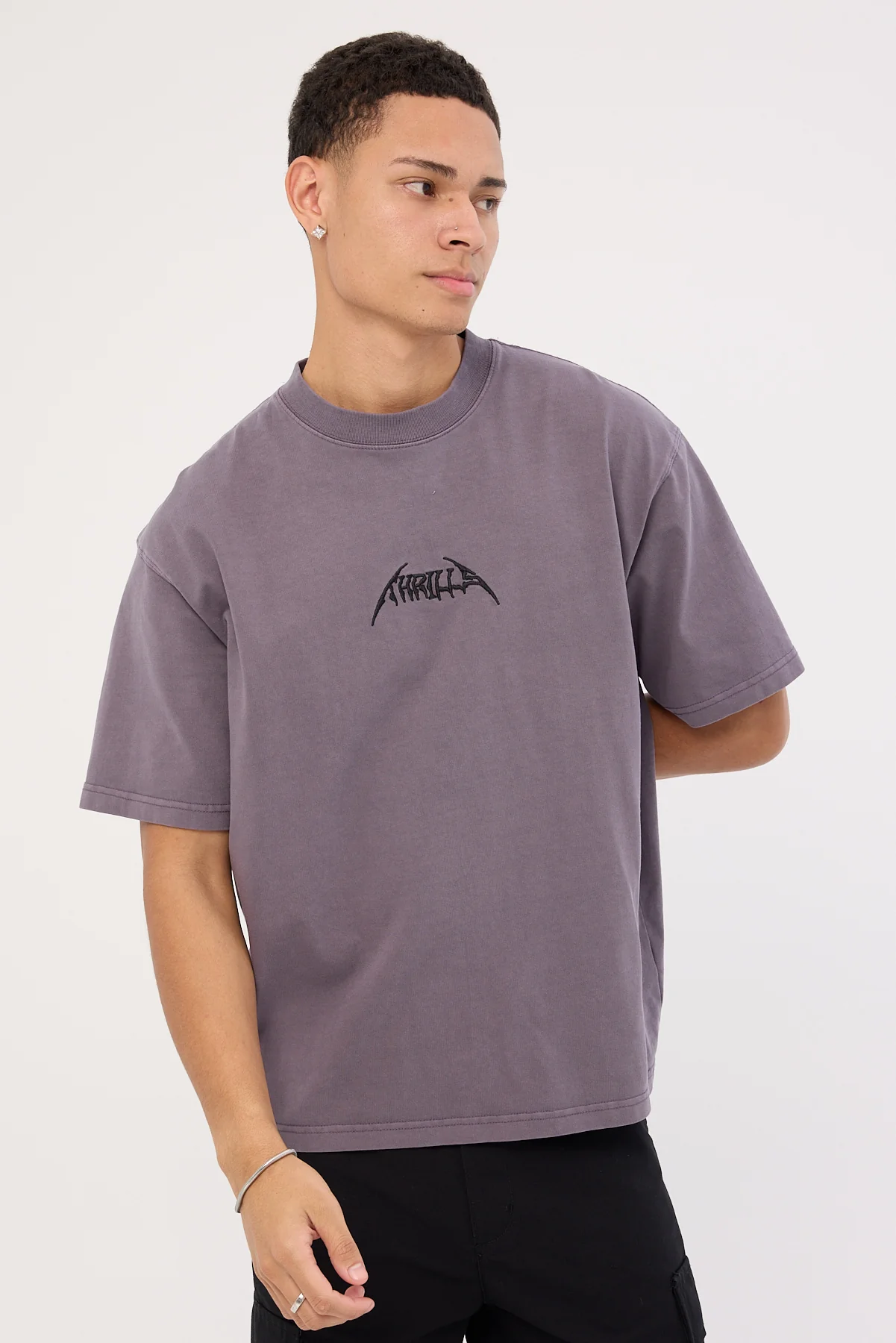 Thrills Limitless Mind Embro Box Fit Oversize Short Tee Purple Ash