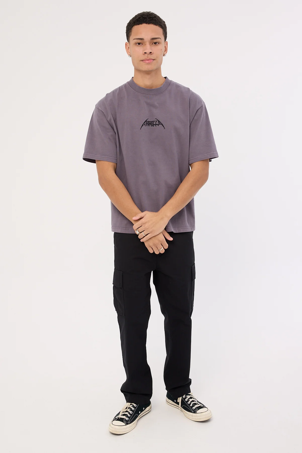 Thrills Limitless Mind Embro Box Fit Oversize Short Tee Purple Ash - Image 2