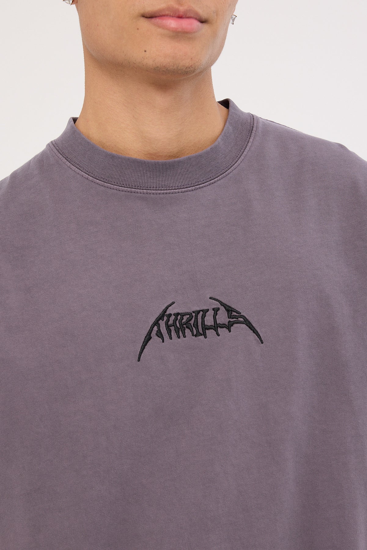 Thrills Limitless Mind Embro Box Fit Oversize Short Tee Purple Ash - Image 3