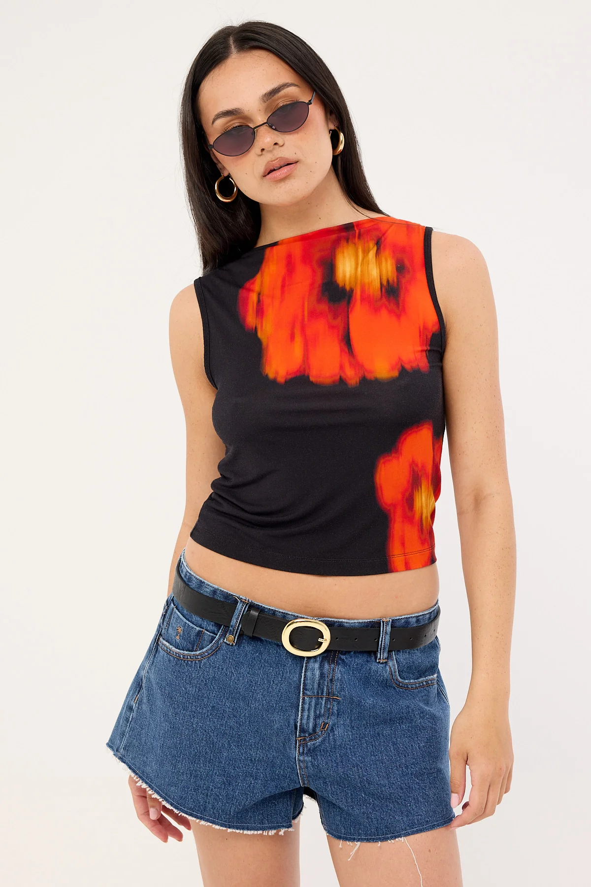 Thrills Lola Low Rise Denim Short Deep Vintage Fade - Image 2