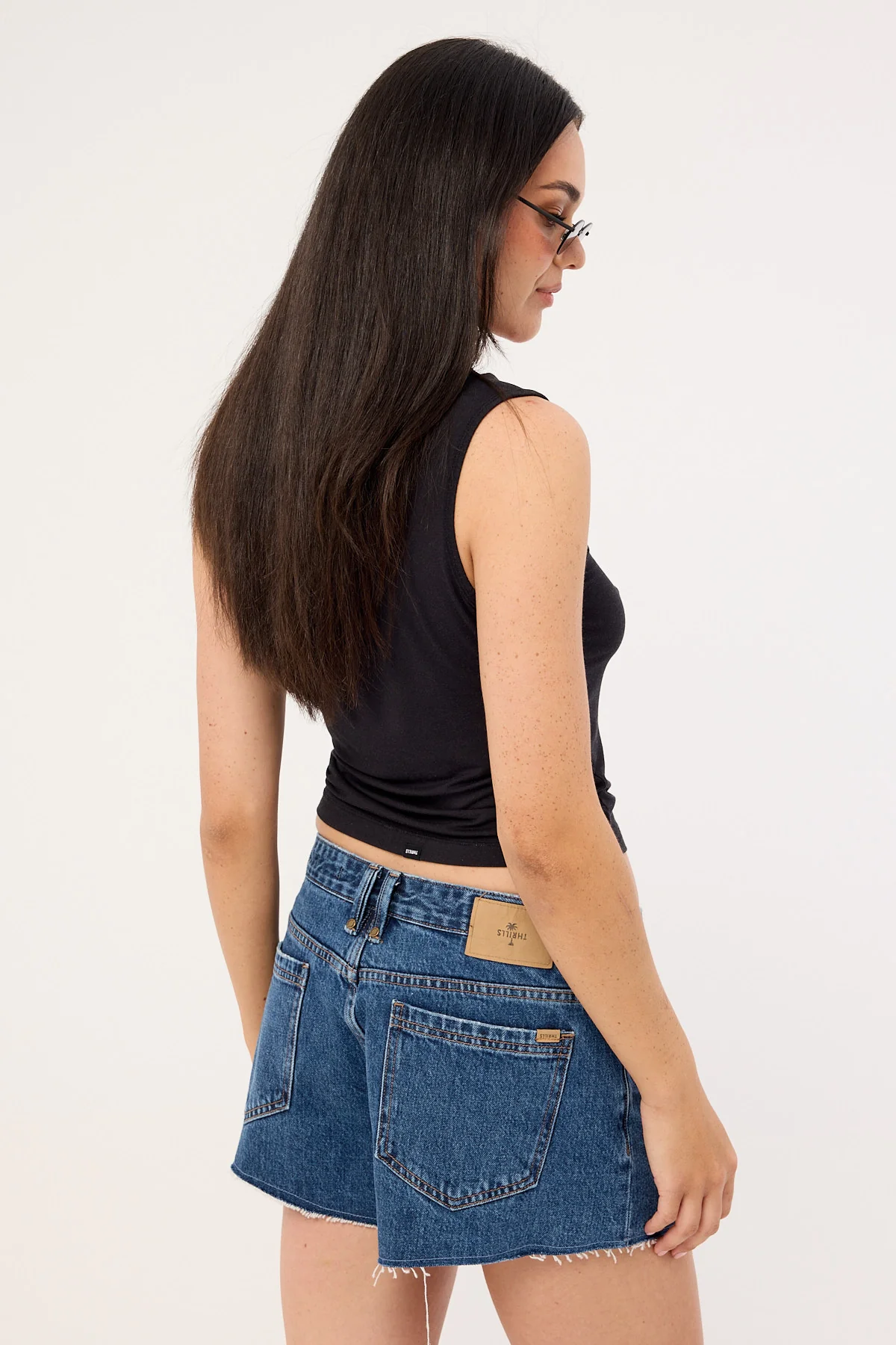 Thrills Lola Low Rise Denim Short Deep Vintage Fade - Image 4