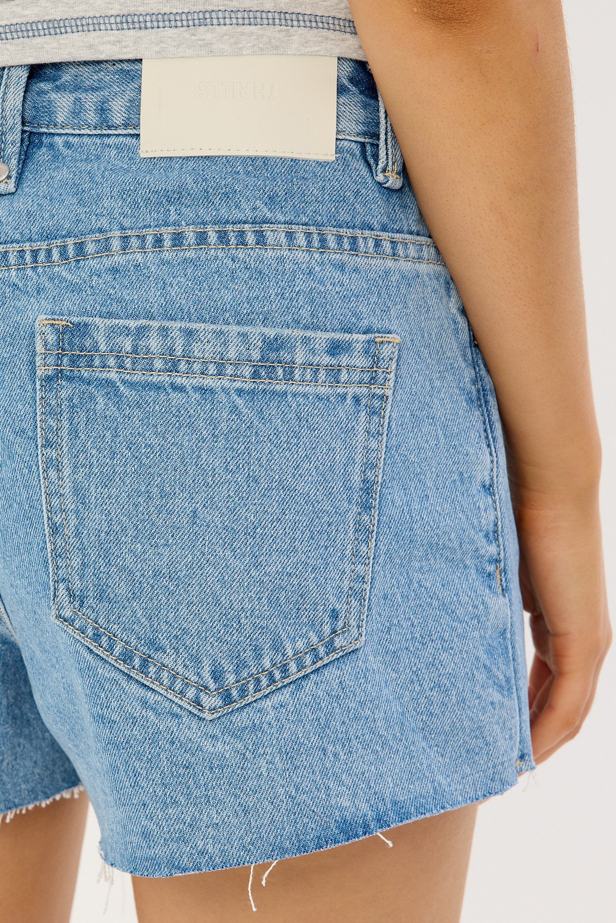 Thrills Lola Mid Rise Denim Shorts Lucid Blue - Image 5