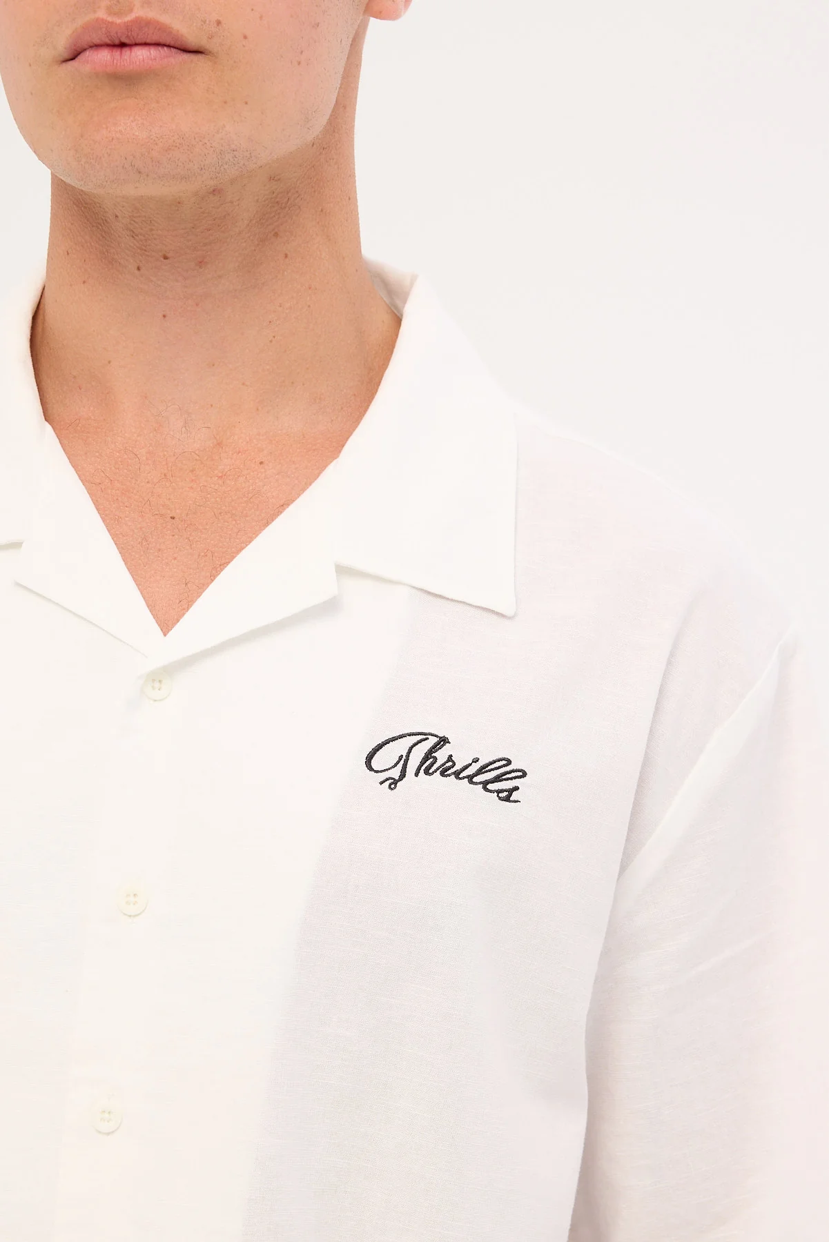 Thrills Lonely Paradise Box Fit Cropped Shirt White - Image 4