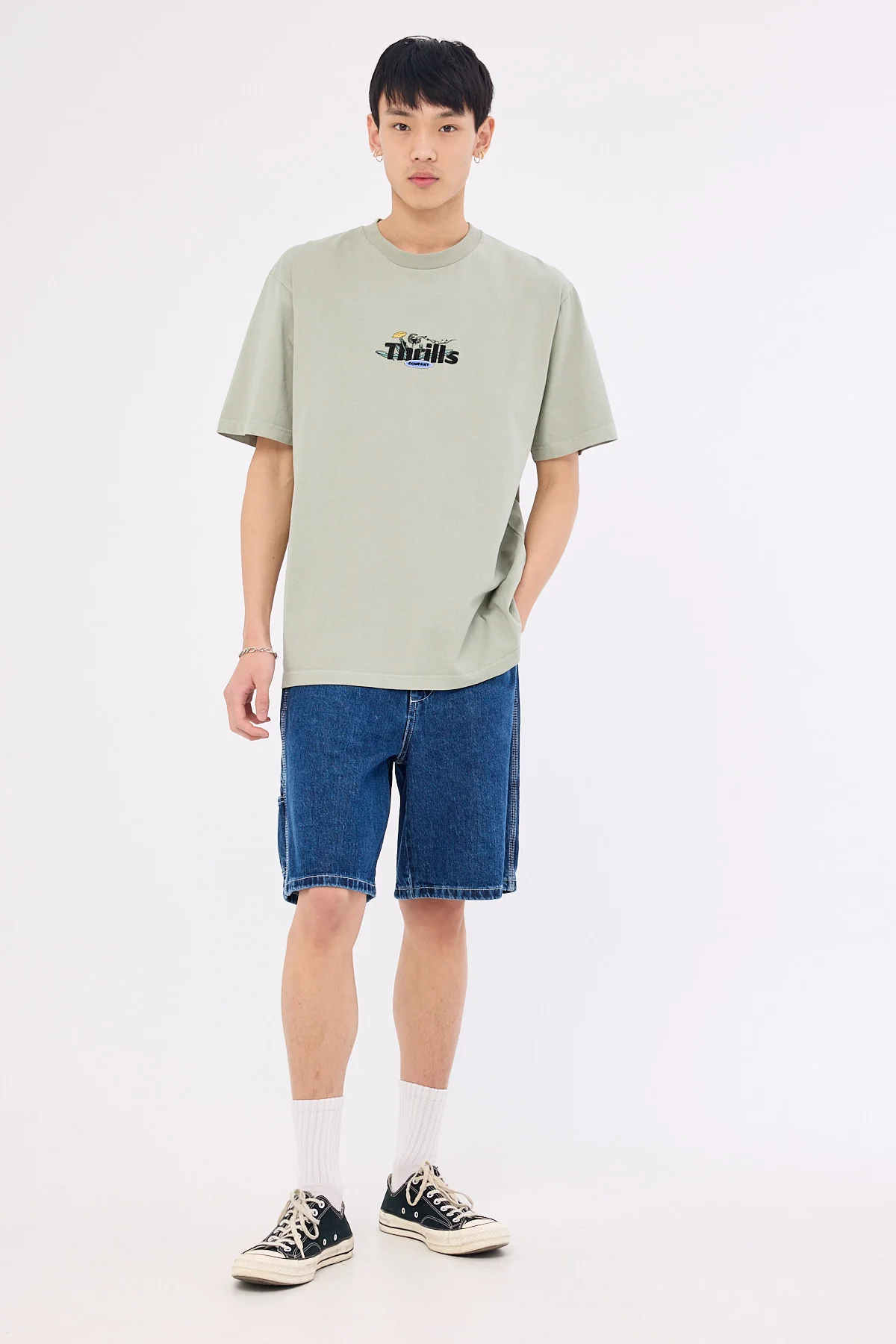 Thrills Make A Wish Oversize Fit Tee Dirty Sage - Image 2