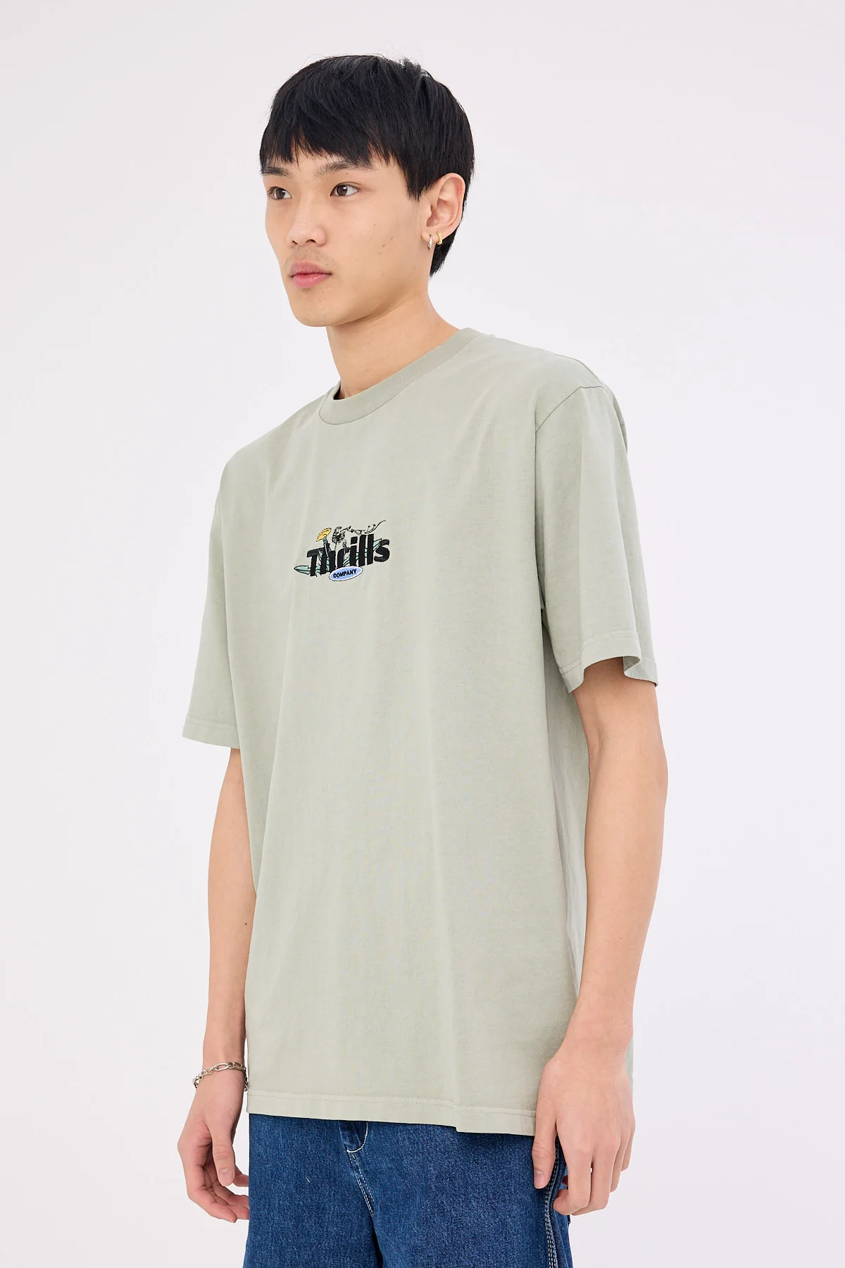 Thrills Make A Wish Oversize Fit Tee Dirty Sage - Image 3