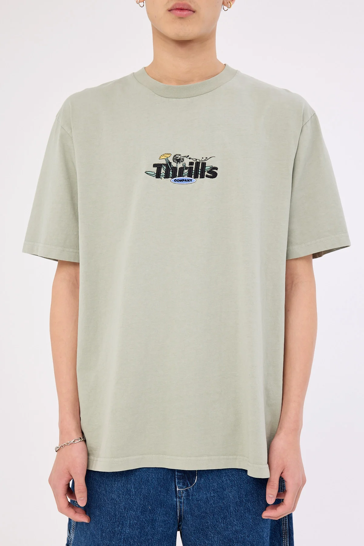 Thrills Make A Wish Oversize Fit Tee Dirty Sage - Image 6