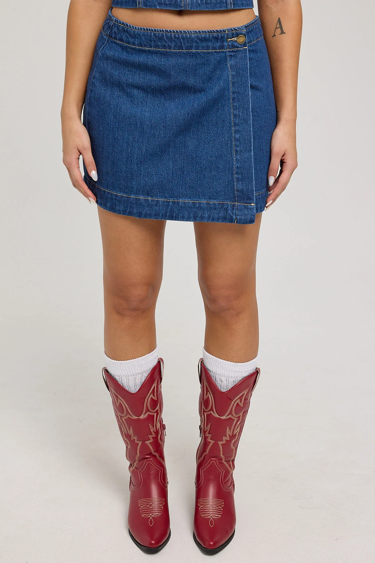 Thrills Marley Wrap Skirt Union Blue - Image 6