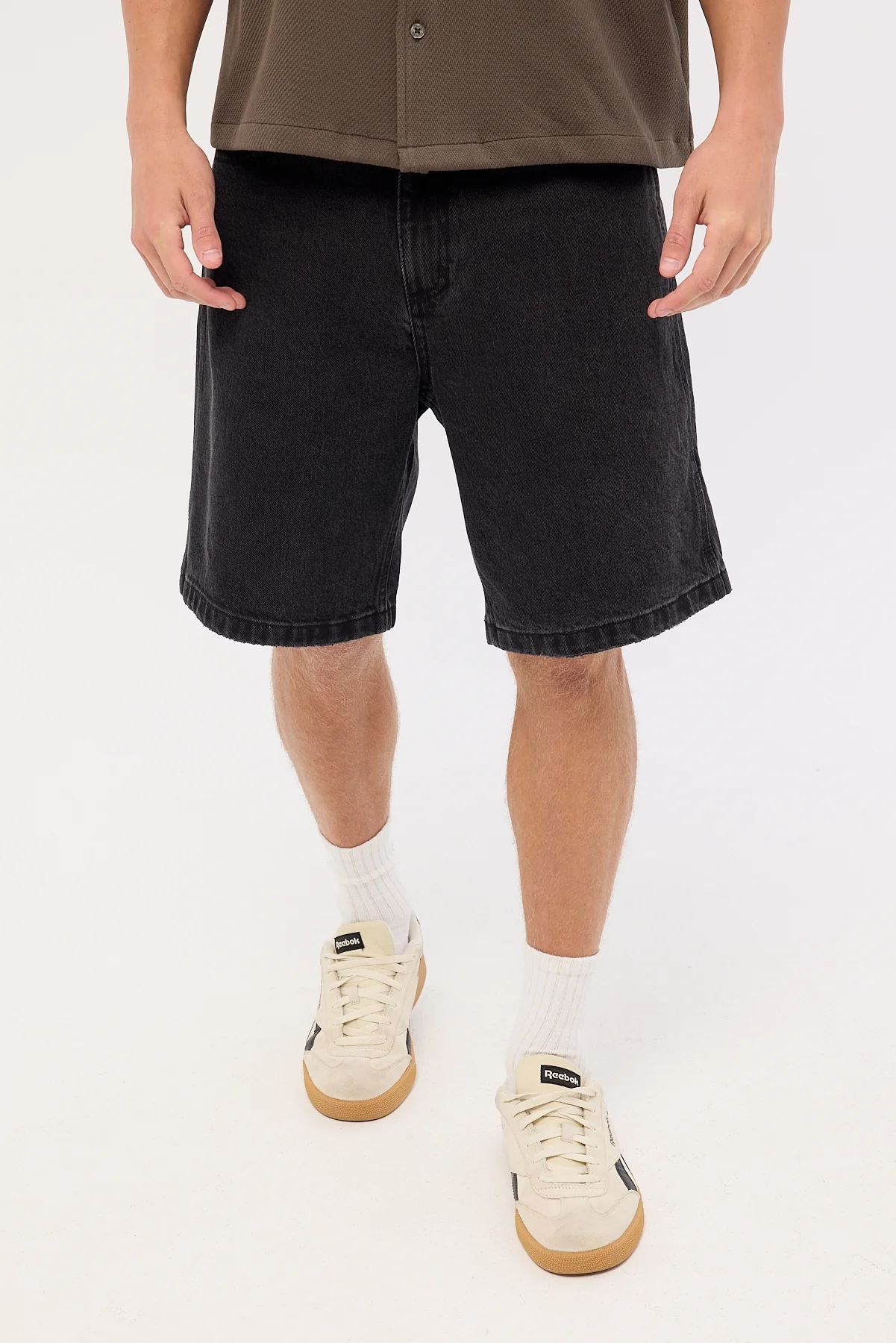 Thrills Mid Slacker Denim Short Aged Black - Image 2