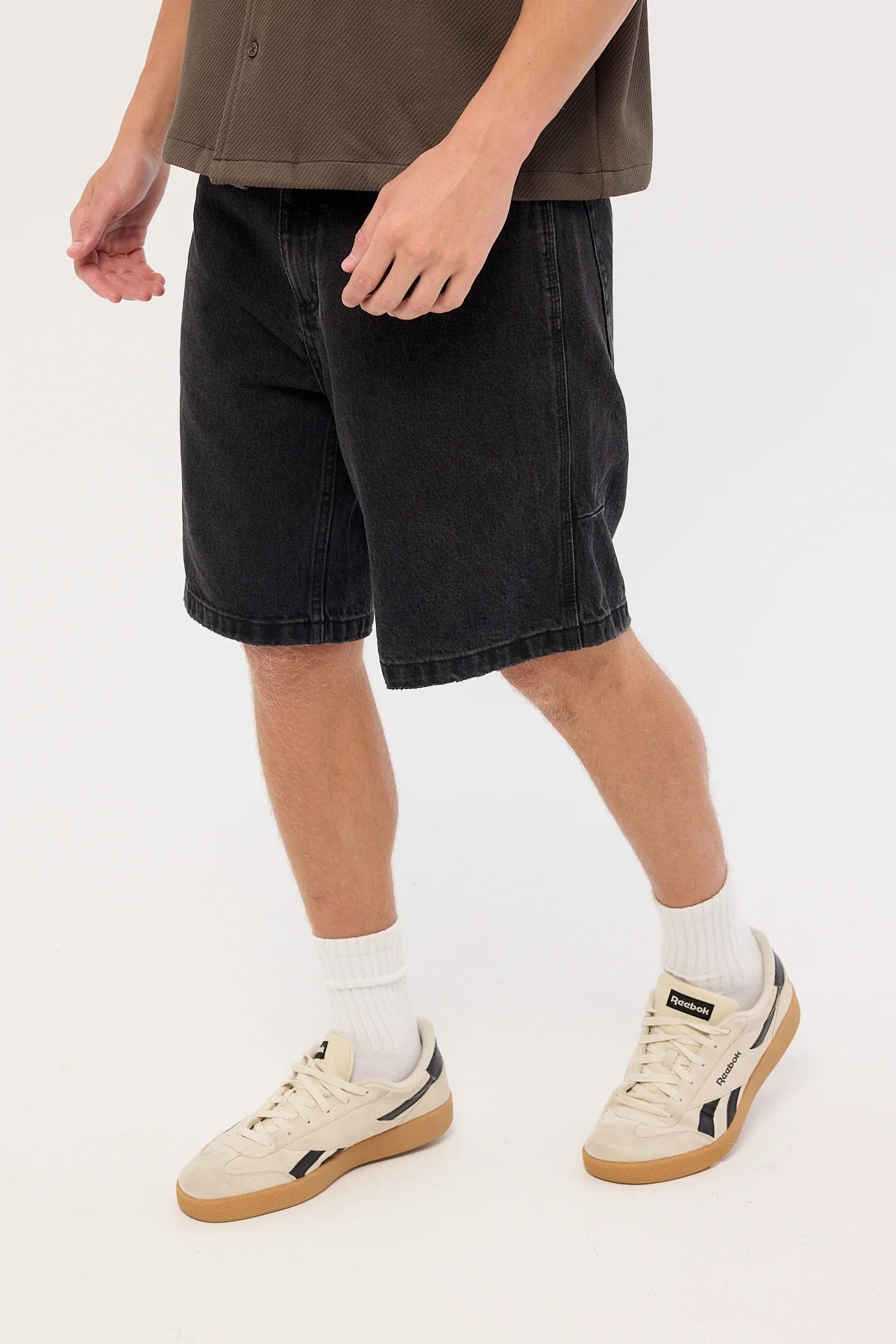 Thrills Mid Slacker Denim Short Aged Black - Image 3