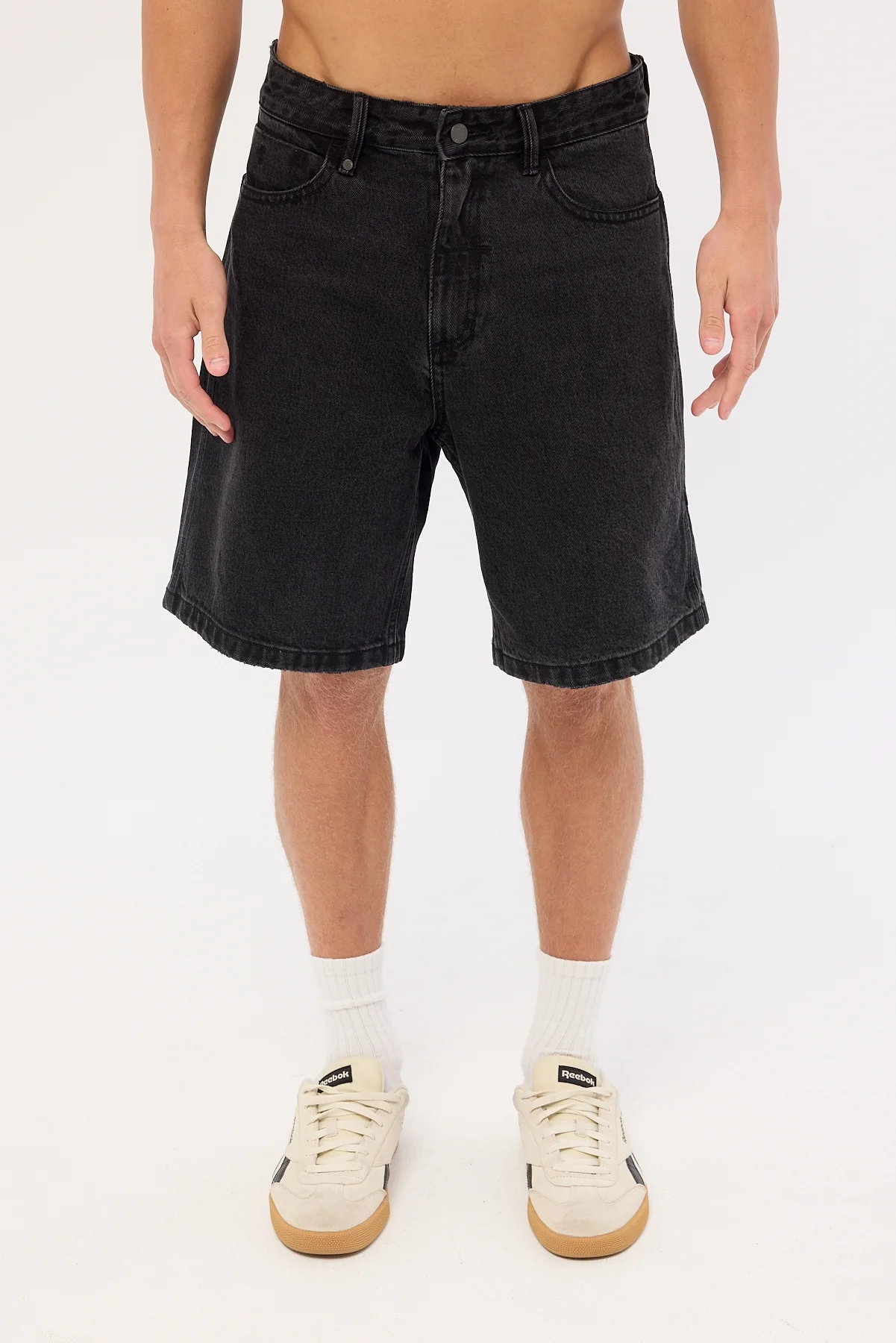 Thrills Mid Slacker Denim Short Aged Black - Image 6