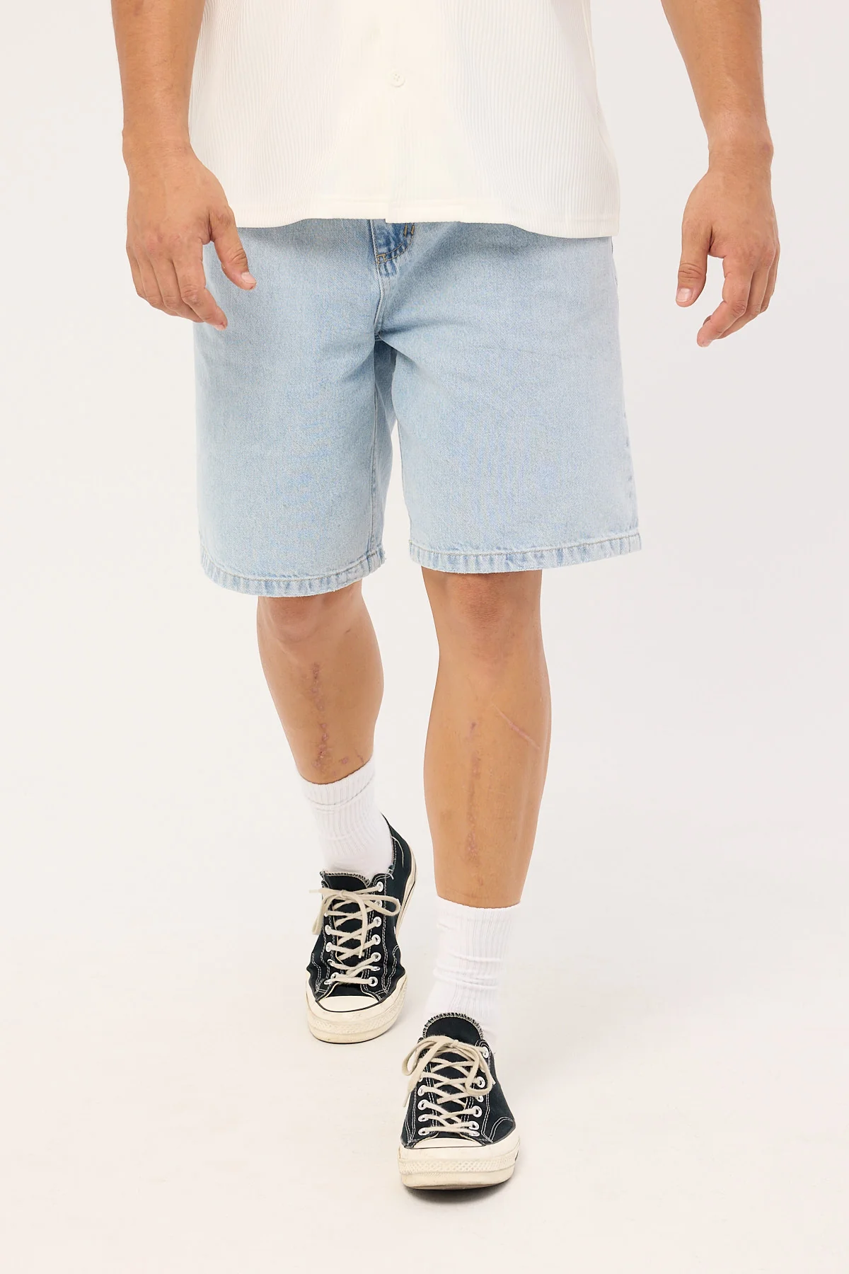 Thrills Mid Slacker Denim Short Serenity Blue - Image 3
