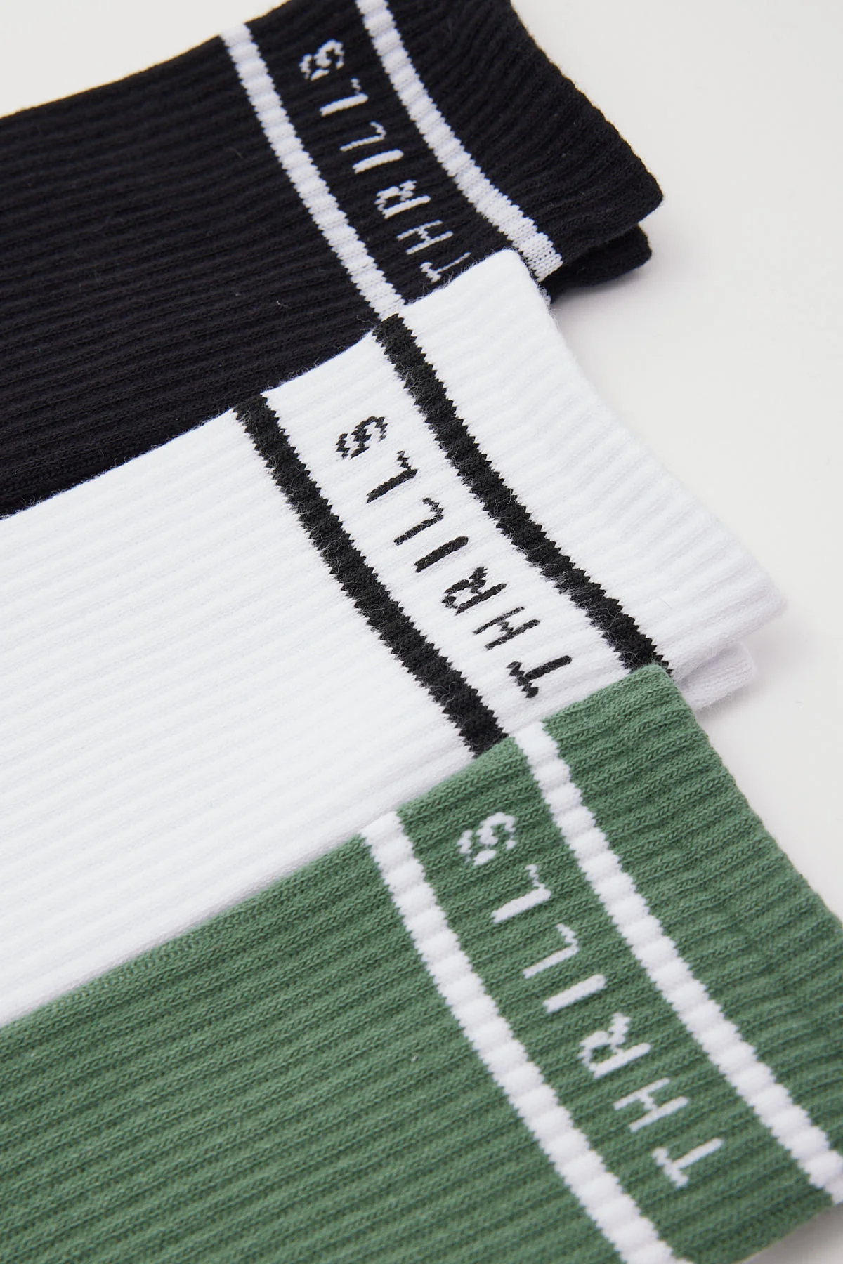 Thrills Minimal Sock 3 Pack Lume Green/Black/White - Image 4