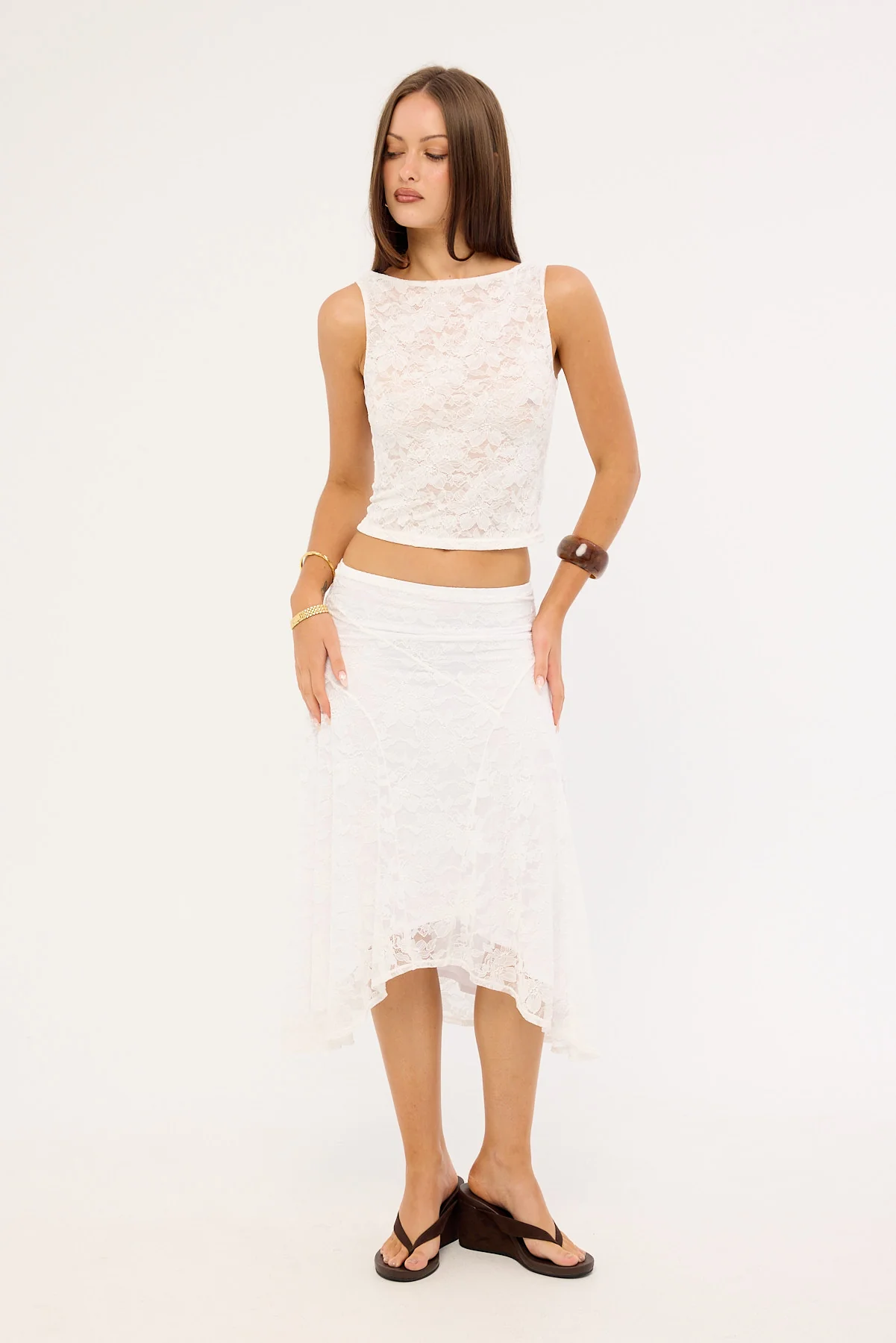 Thrills New Romance Lace Tank White - Image 6