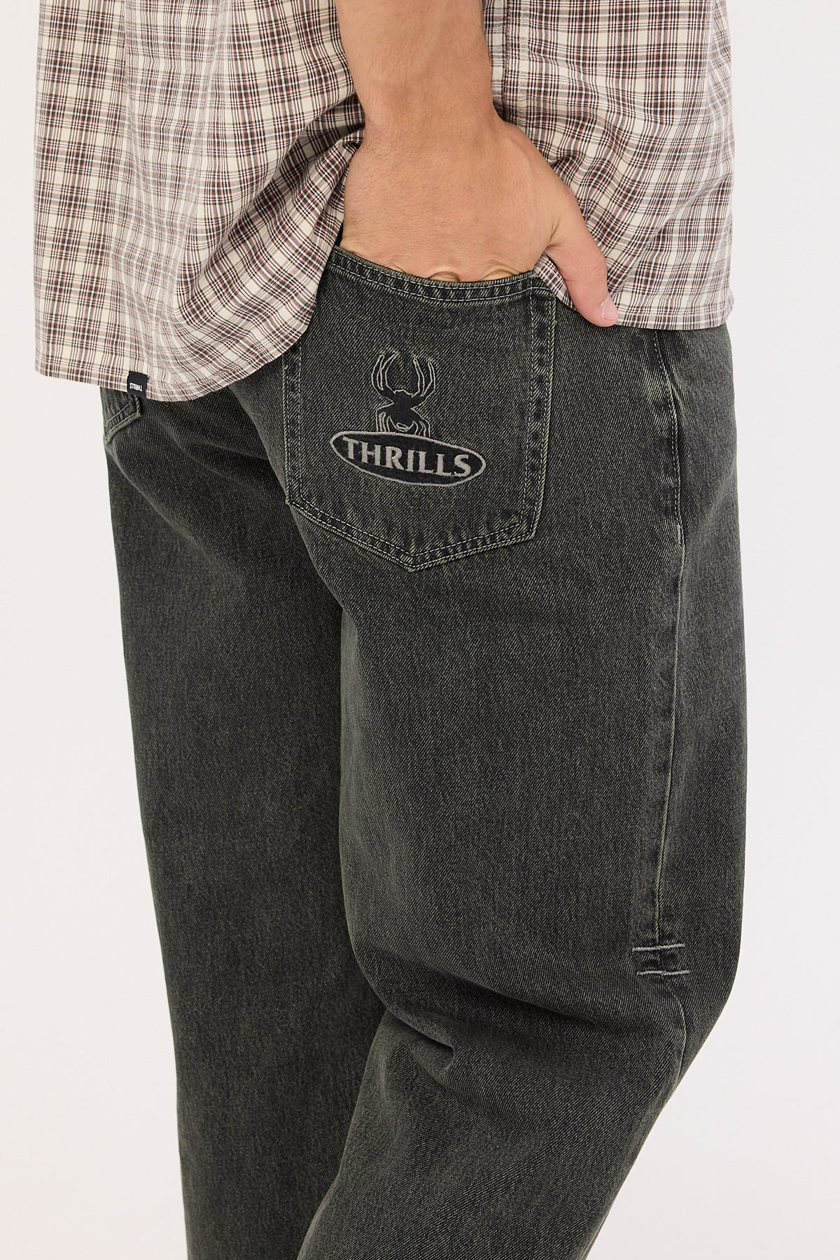 Thrills Nightshade Big Slacker Jean Seaglass Black Overdye - Image 6